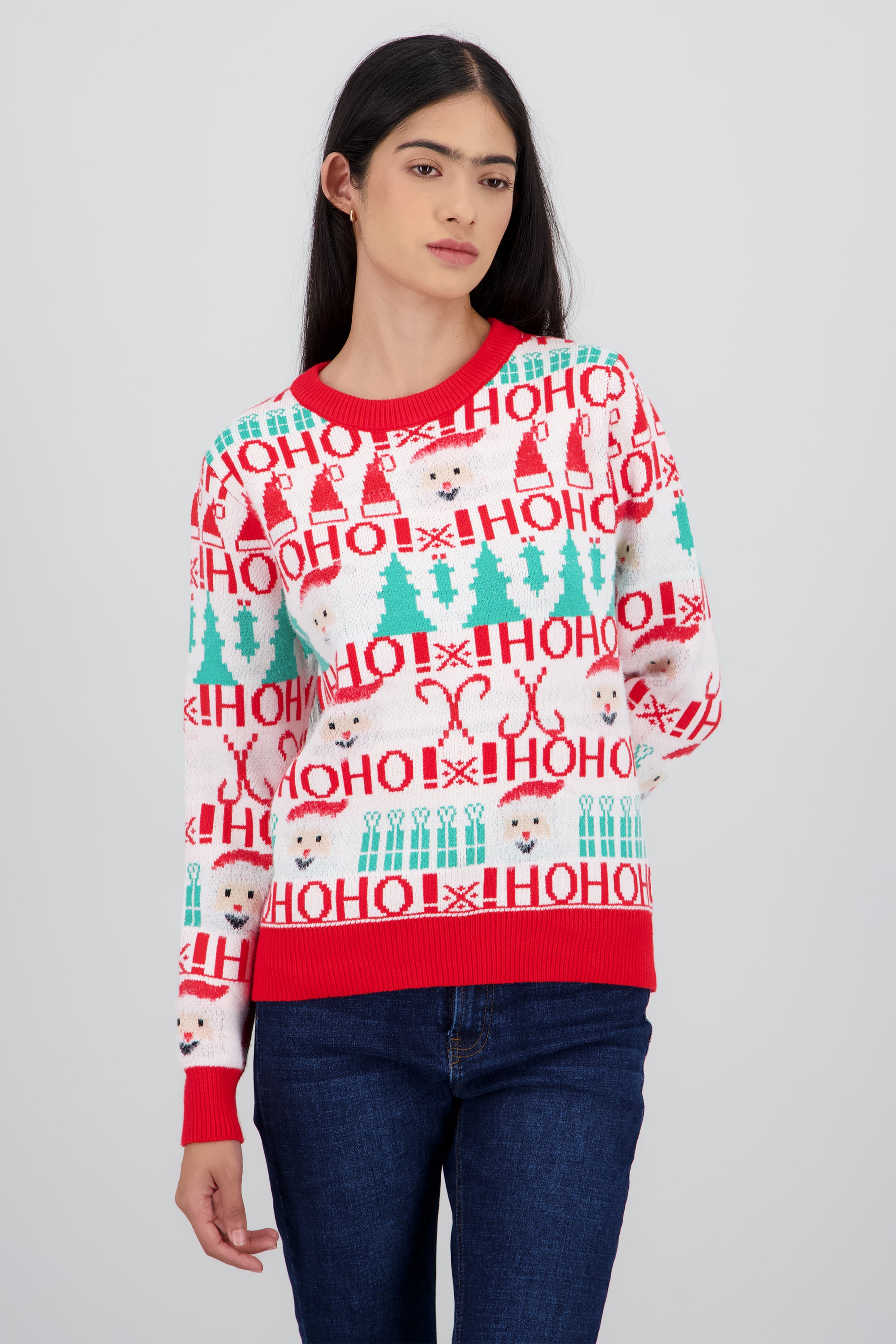 Sueter navidad hoho ROJO COMBO
