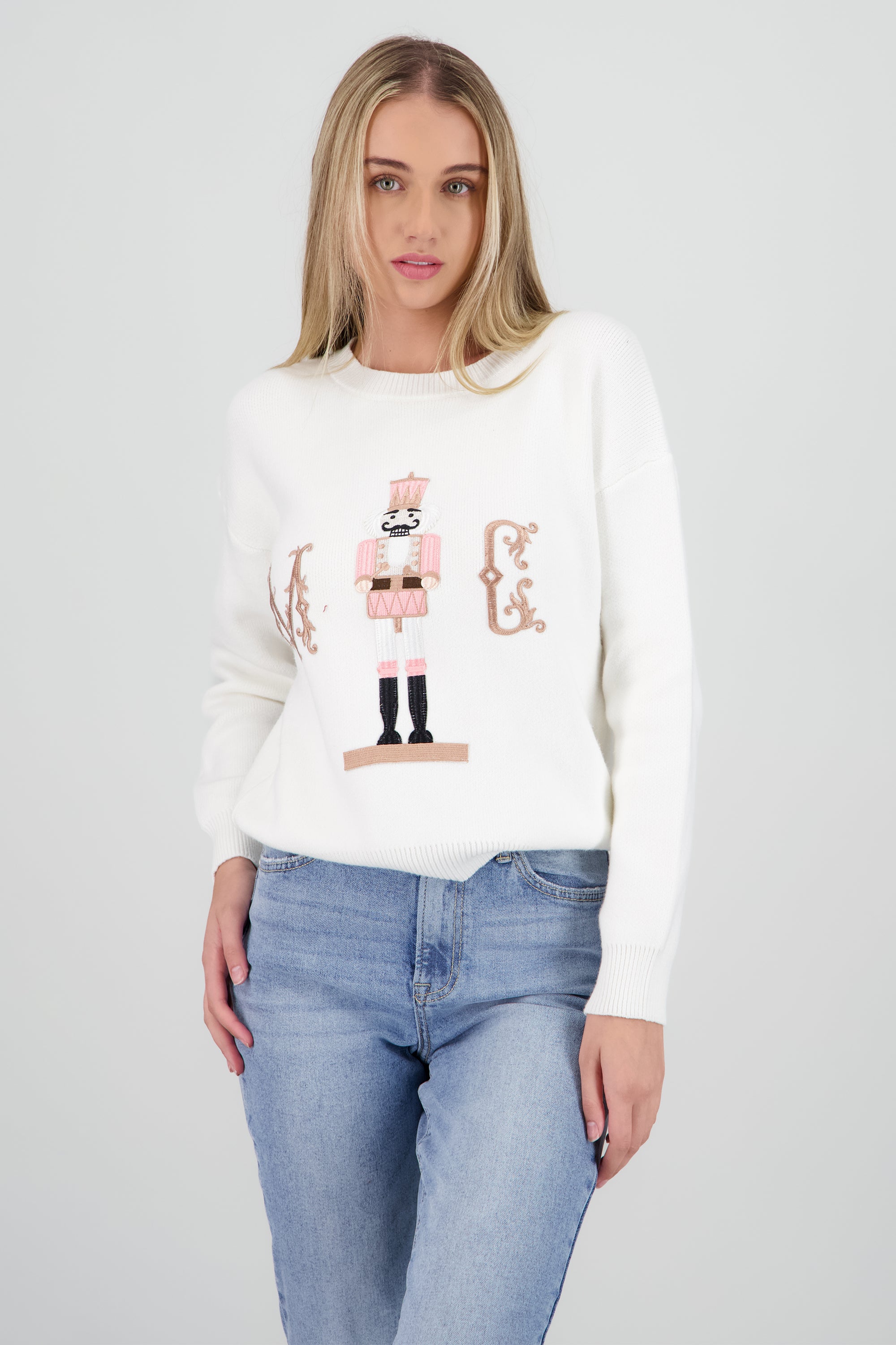 Sueter cascanueces liso ROSA COMBO