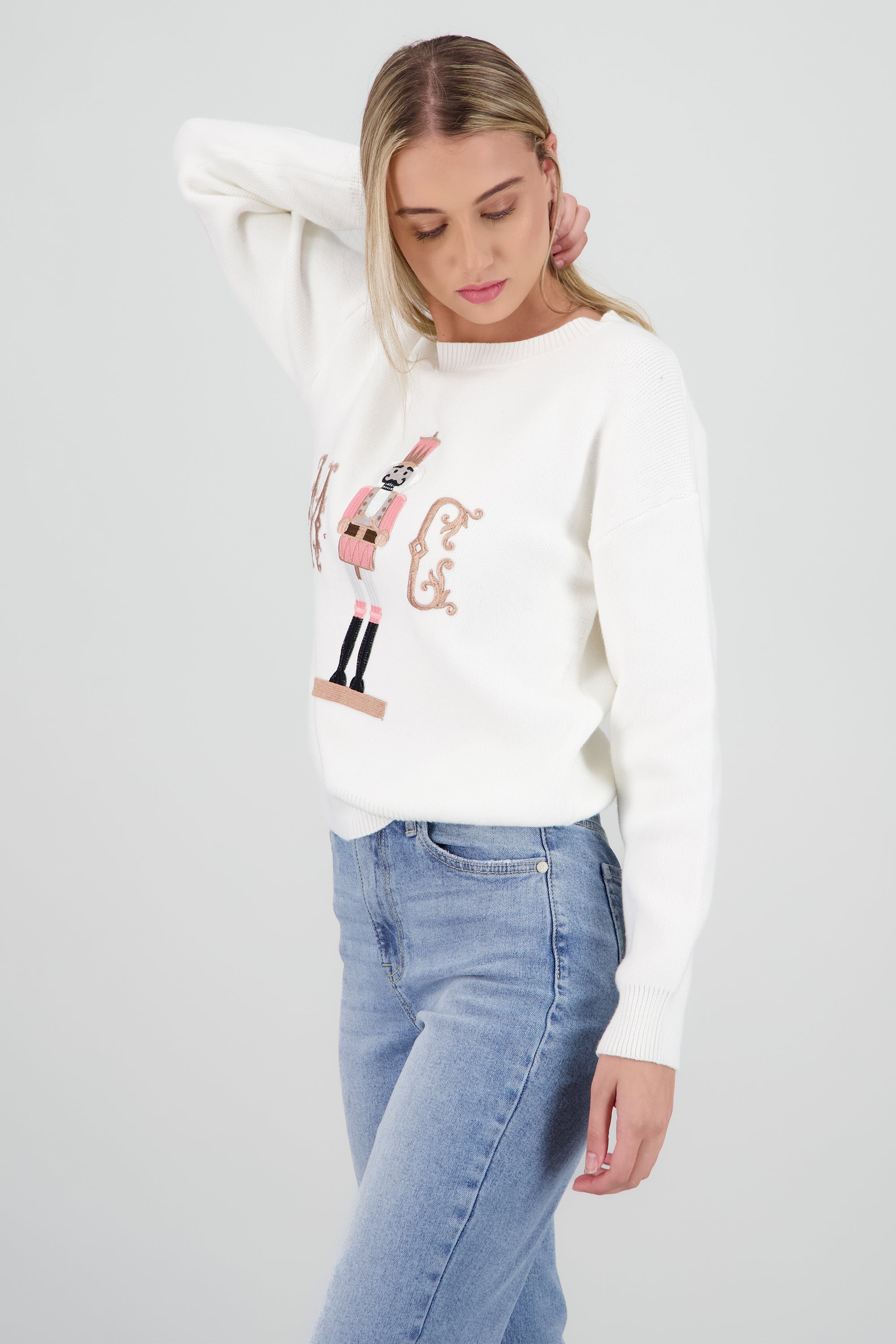 Sueter cascanueces liso ROSA COMBO