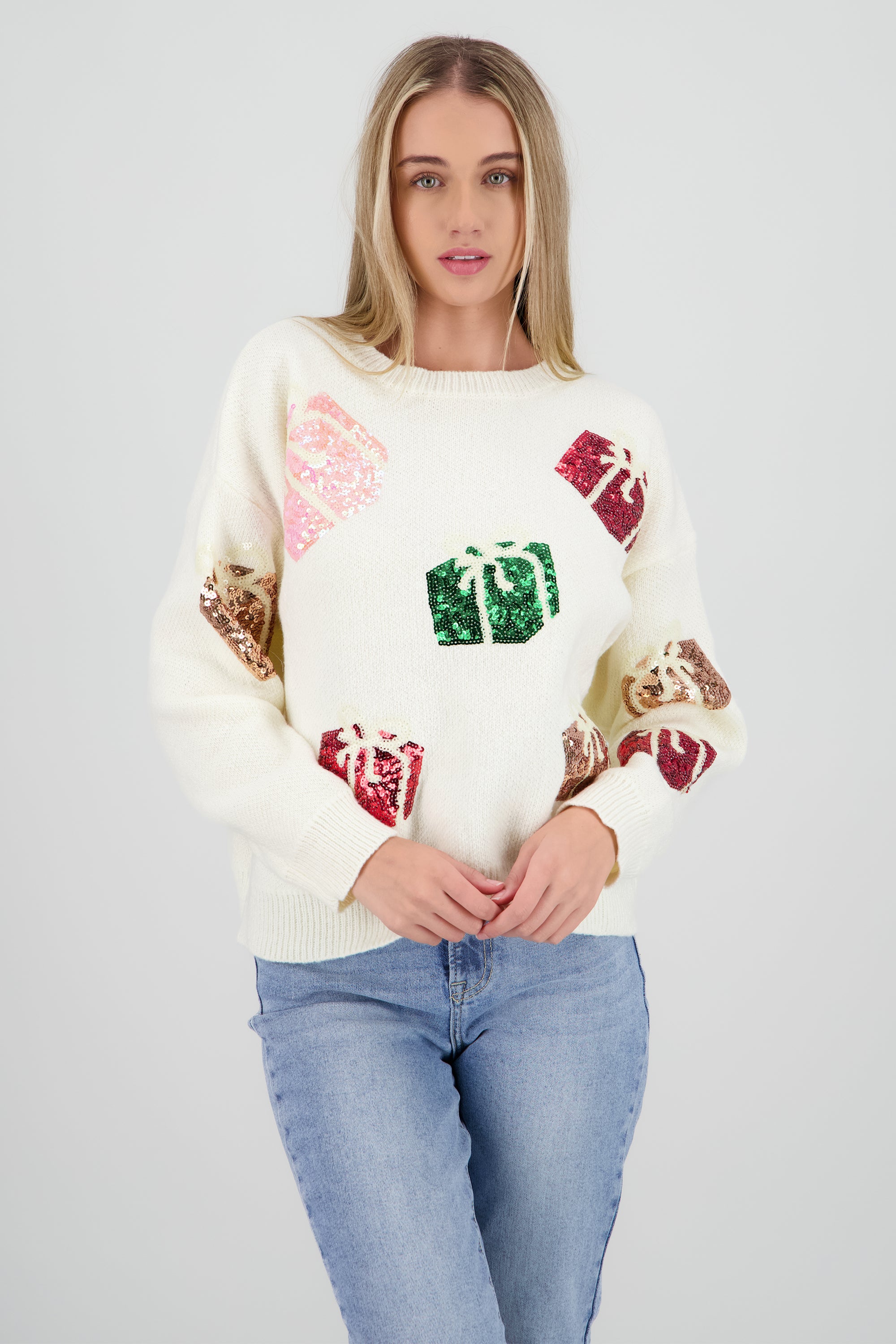Sueter navidad regalos HUESO