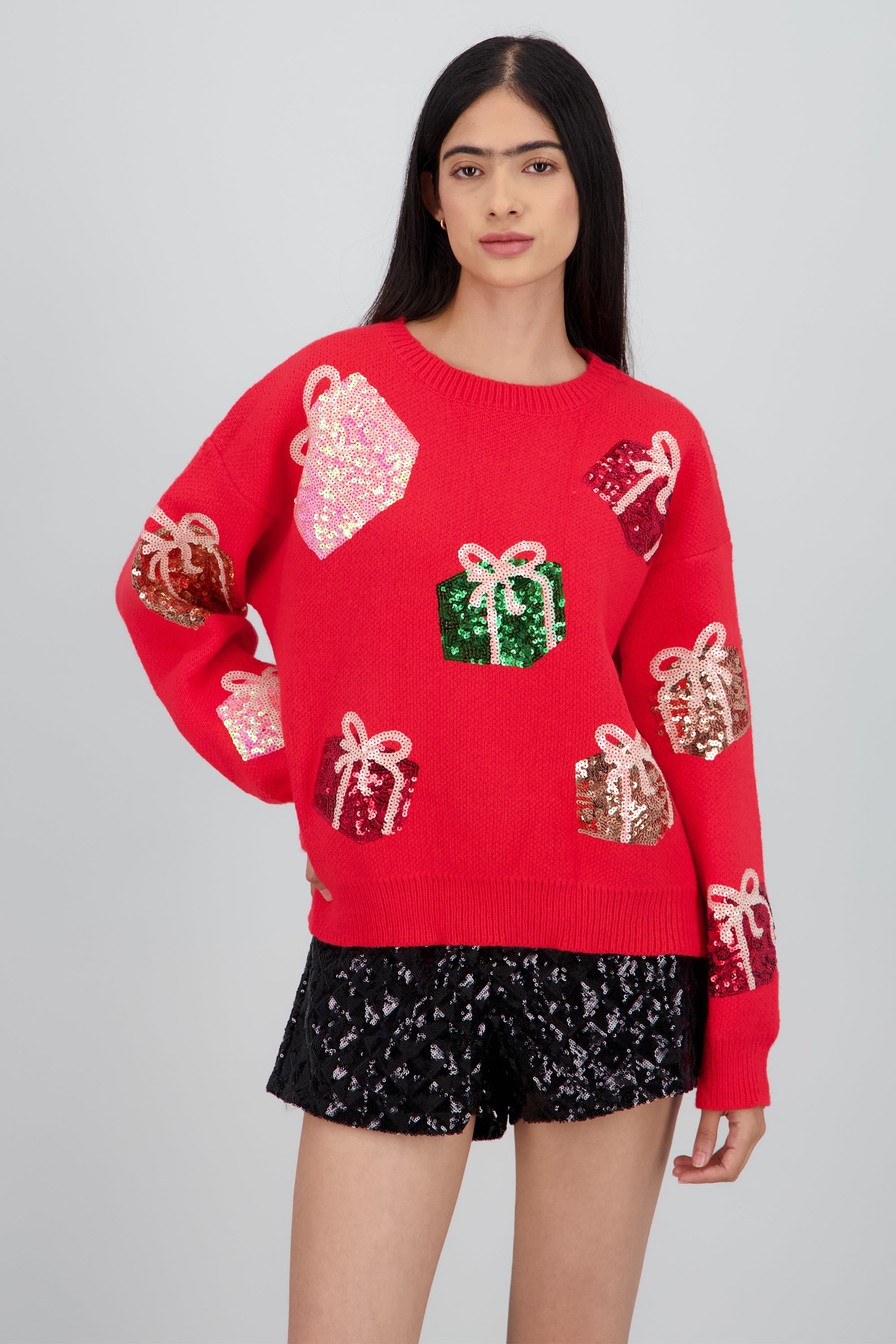 Sueter navidad regalos ROJO
