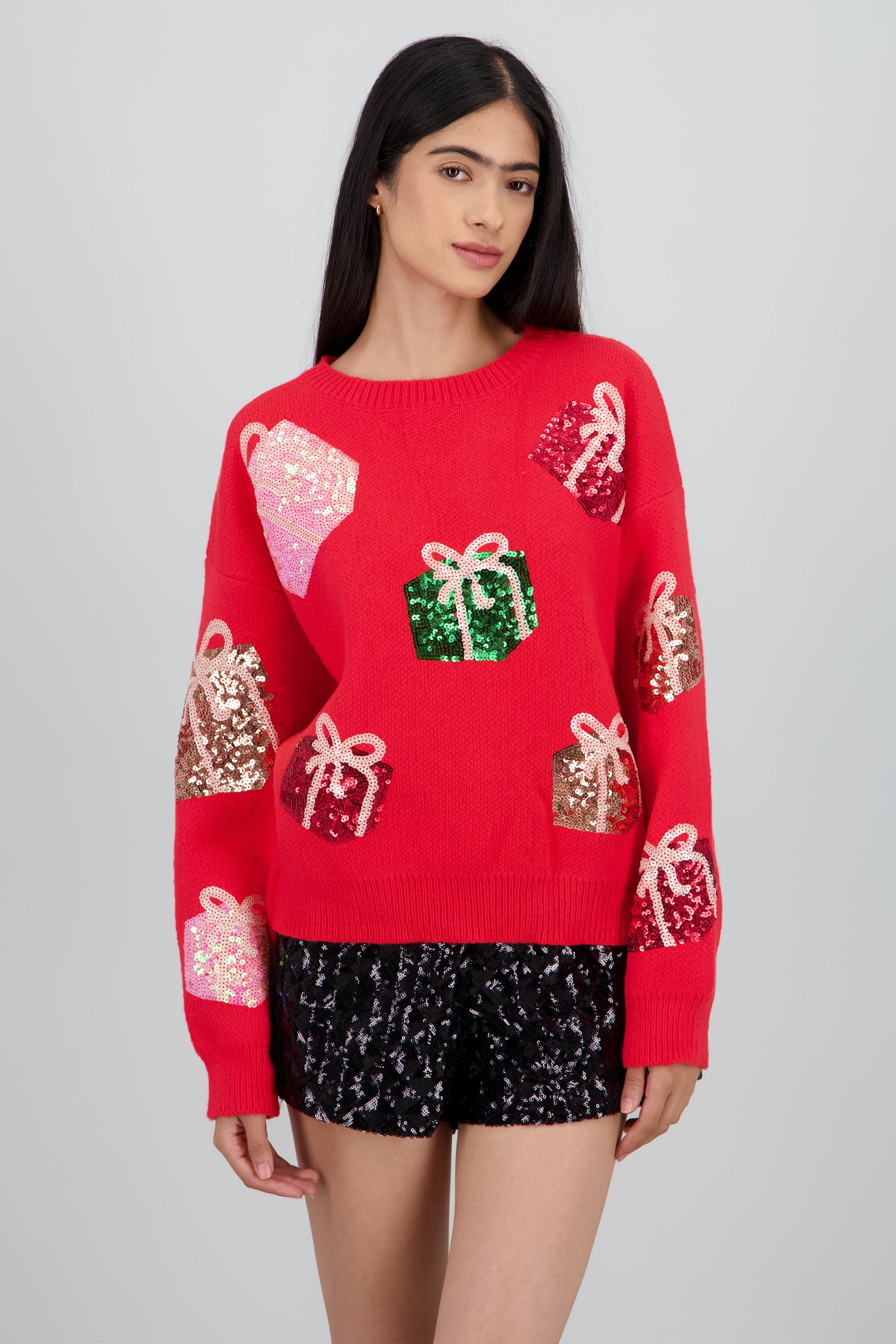 Sueter navidad regalos ROJO