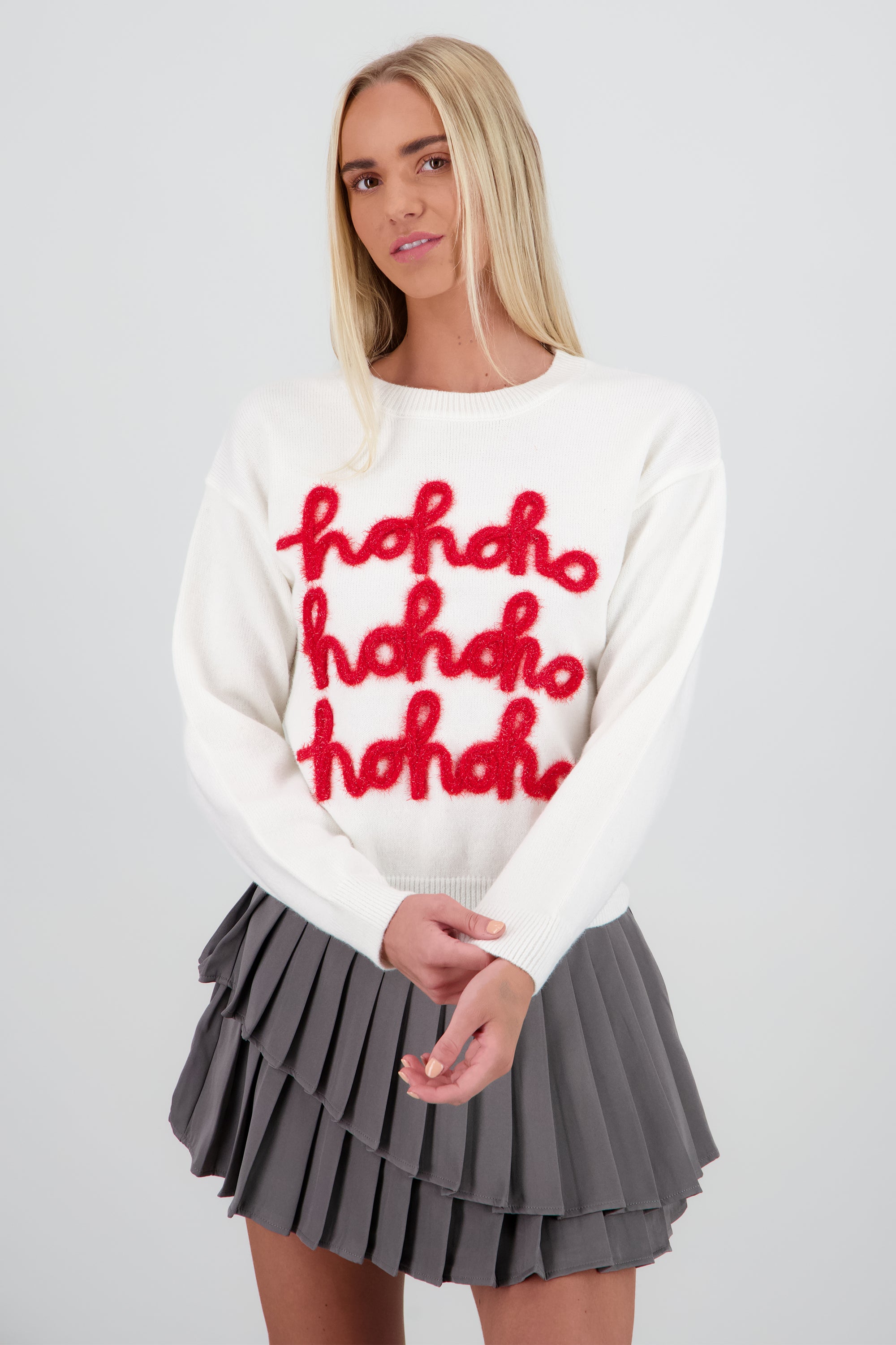 Sueter navidad hohoho HUESO COMBO