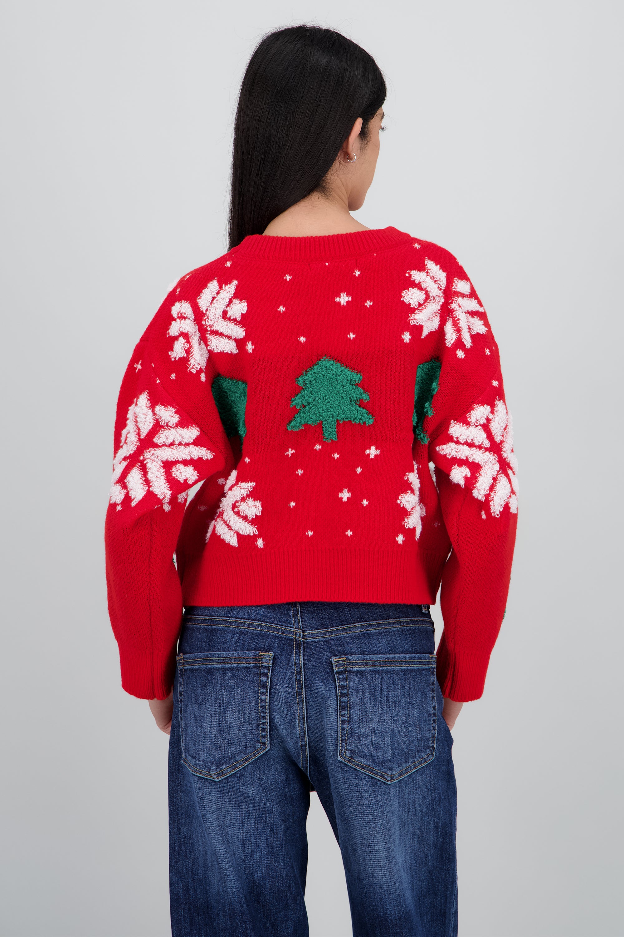 Sueter navidad con copas y arboles ROJO COMBO