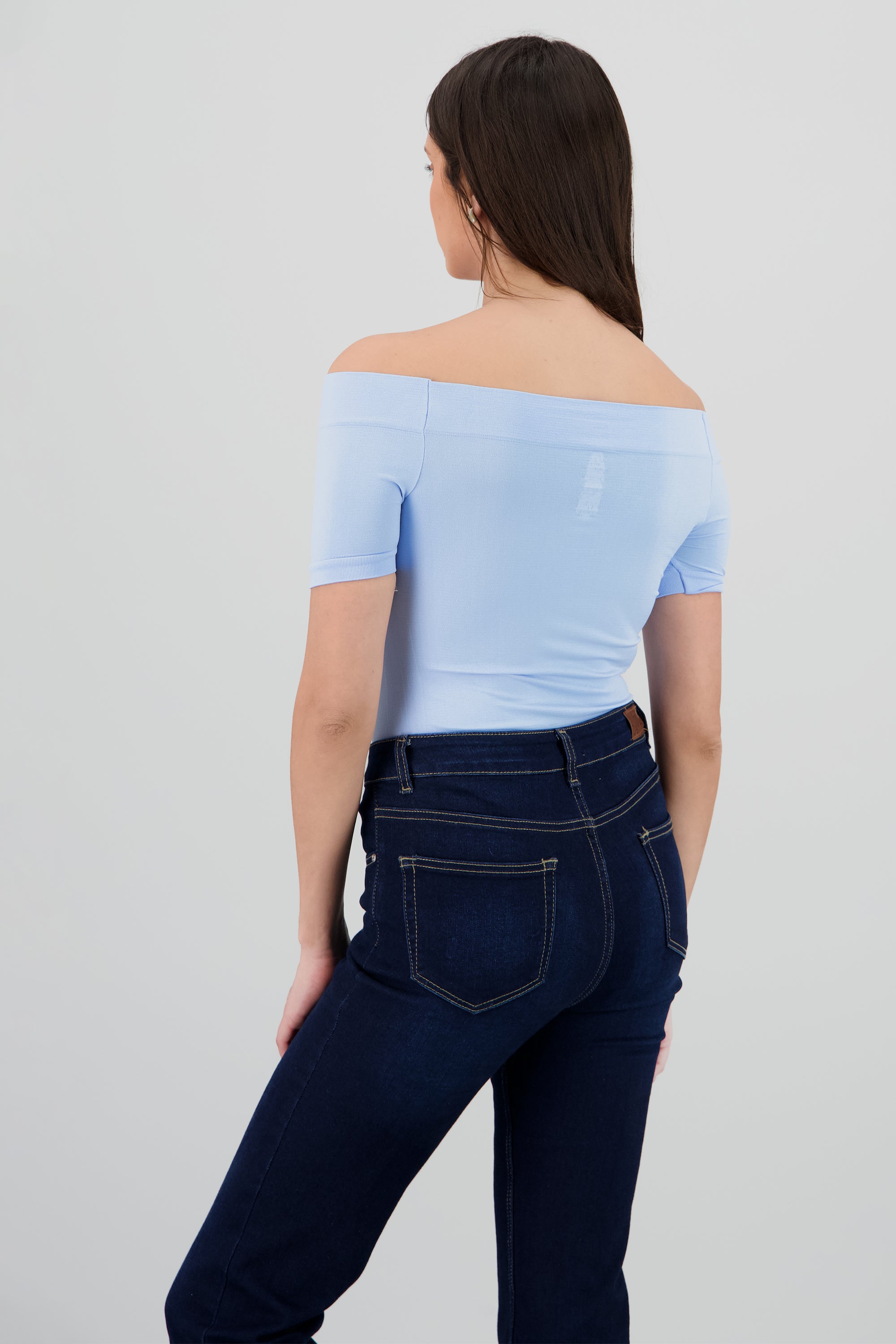 Bodysuit Liso Hombros Descubiertos AZUL CIELO