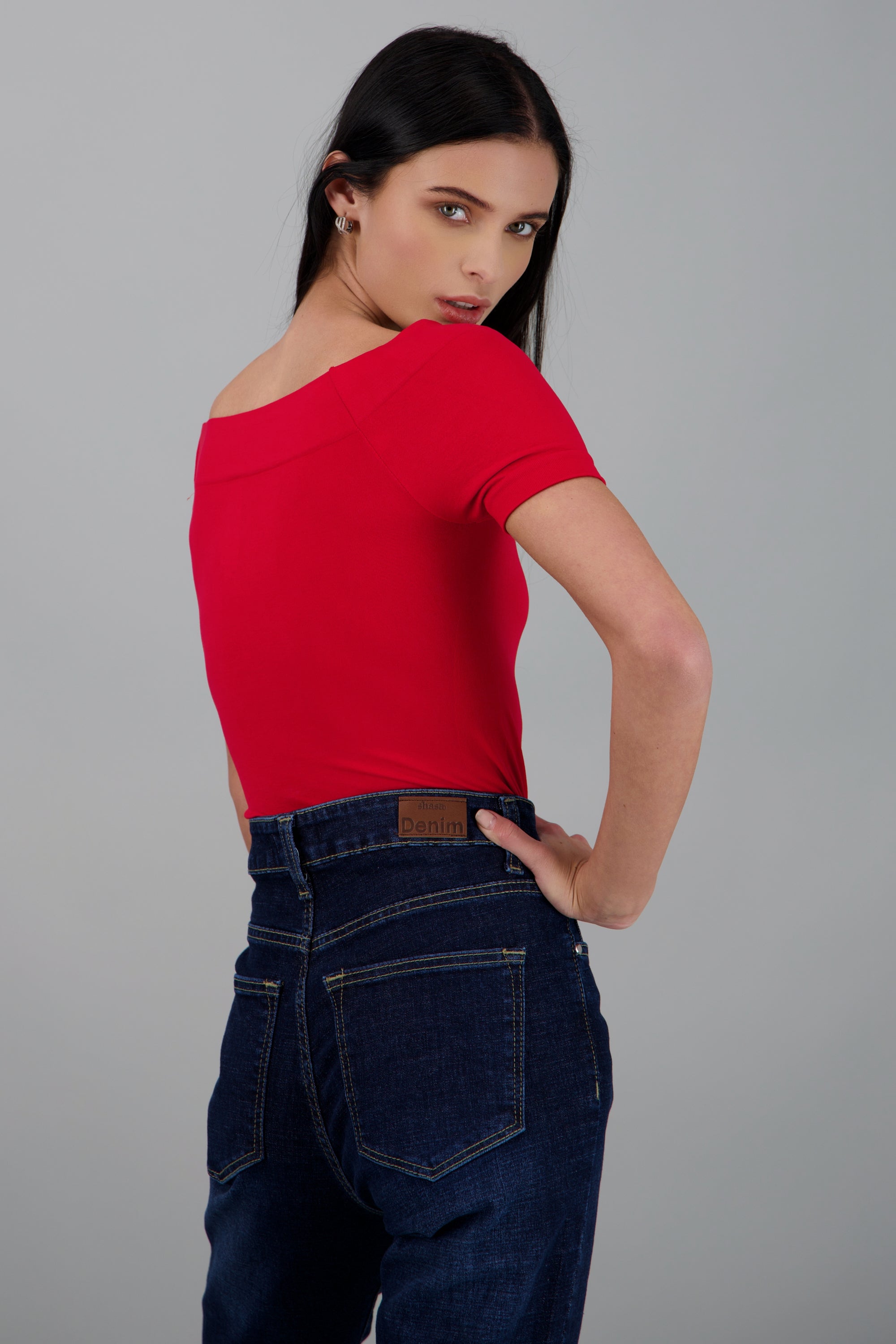 Bodysuit Liso Hombros Descubiertos ROJO
