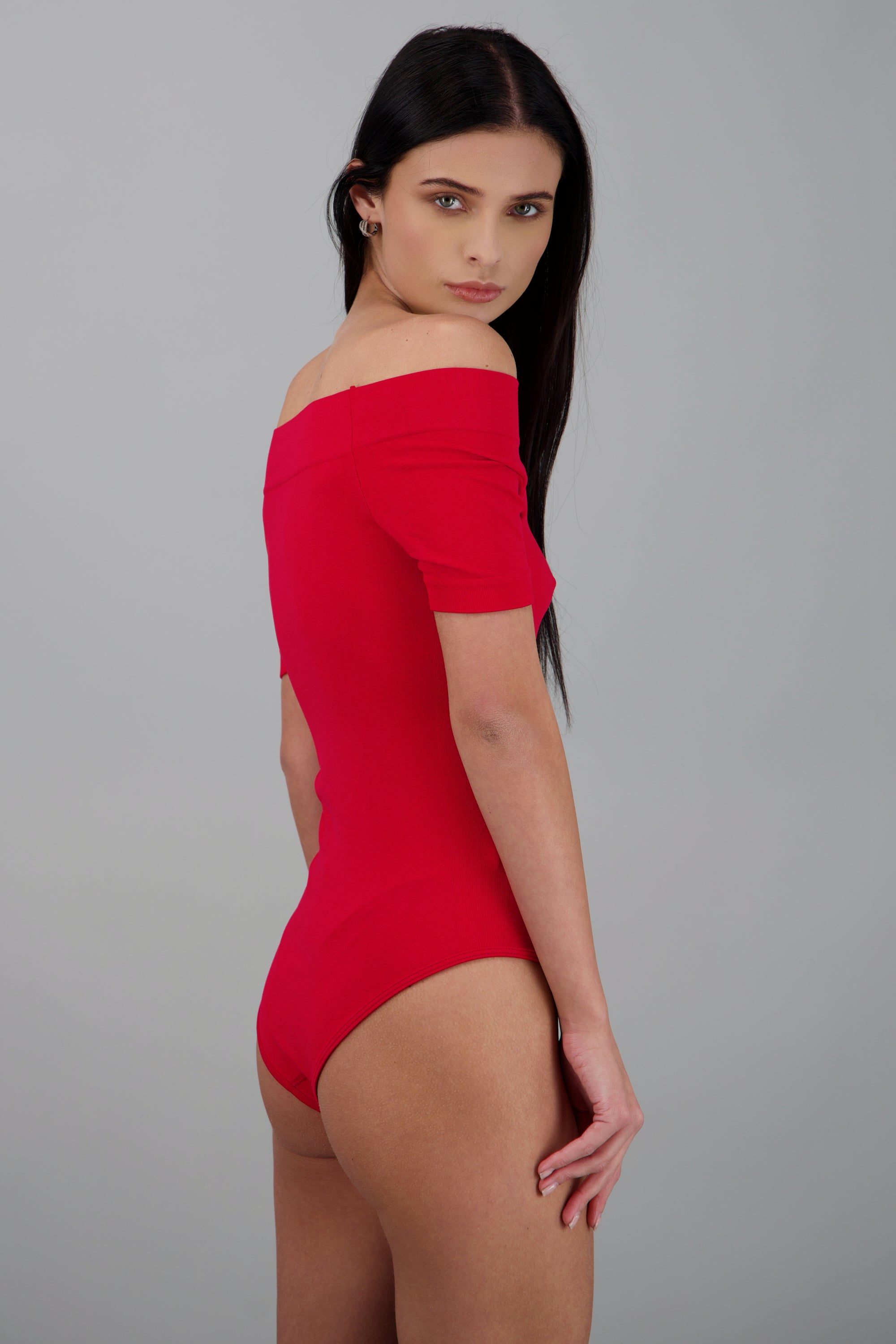 Bodysuit Liso Hombros Descubiertos ROJO