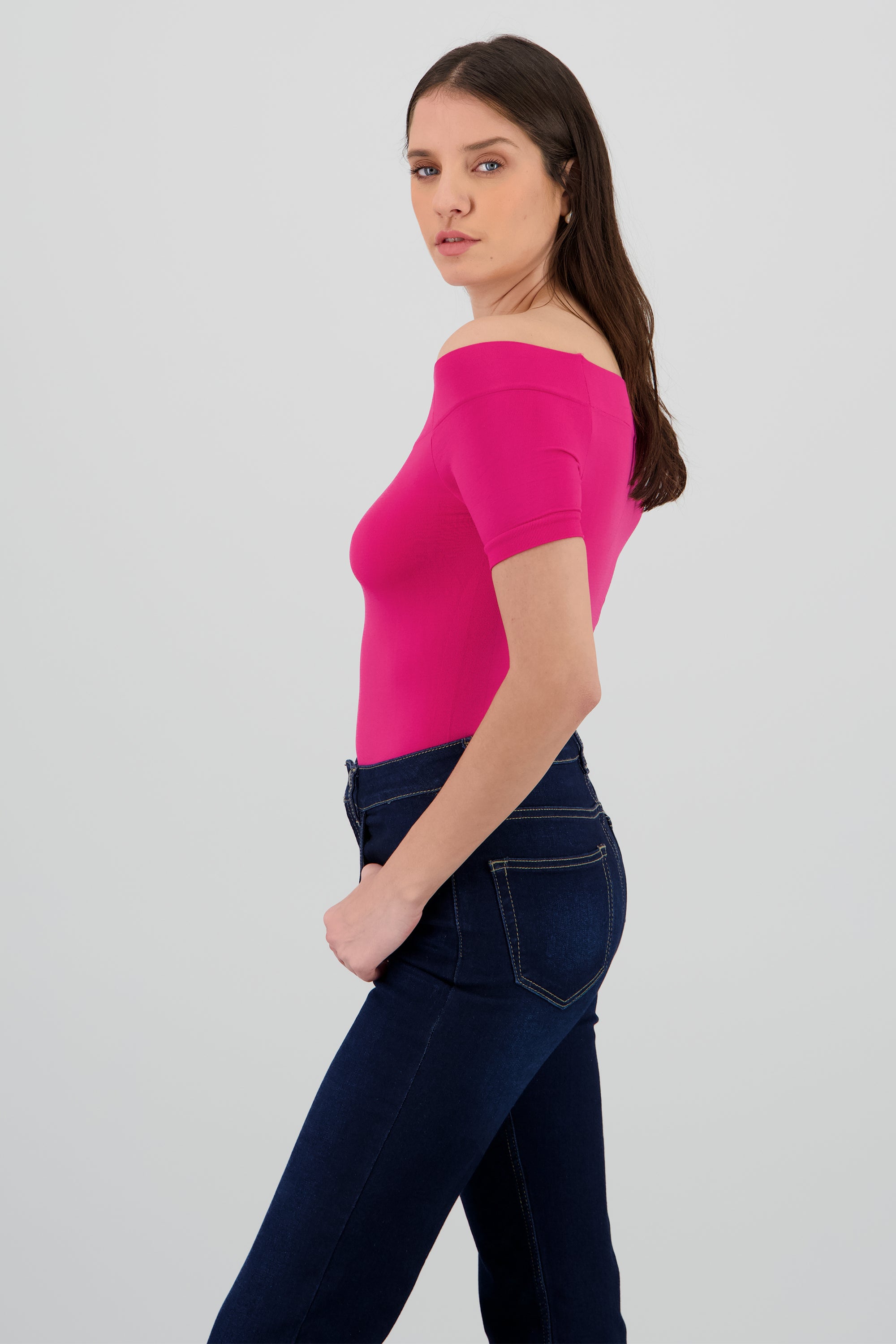 Bodysuit Liso Hombros Descubiertos MAGENTA