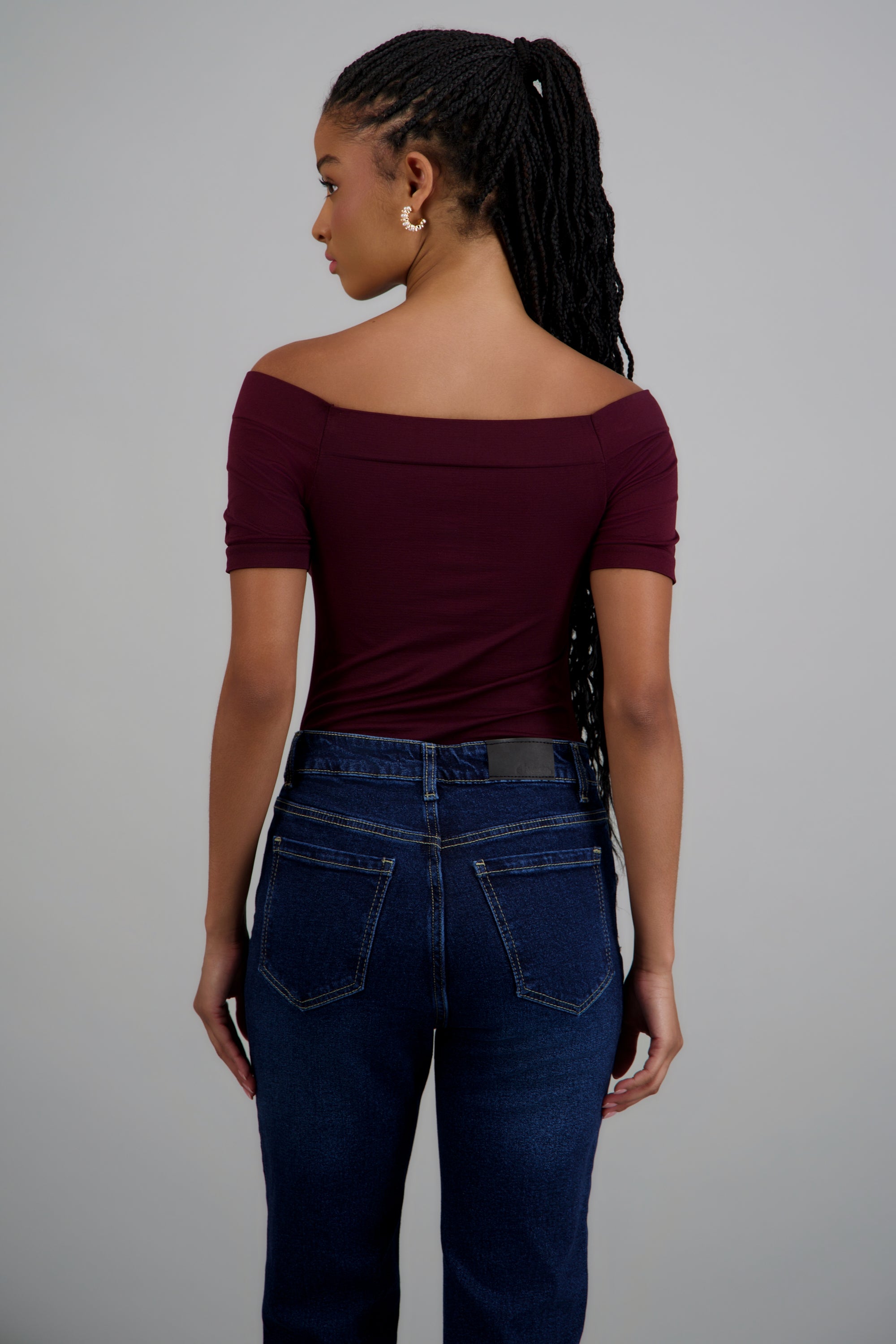 BODYSUIT OFF SHOULDER M/C CIRUELA