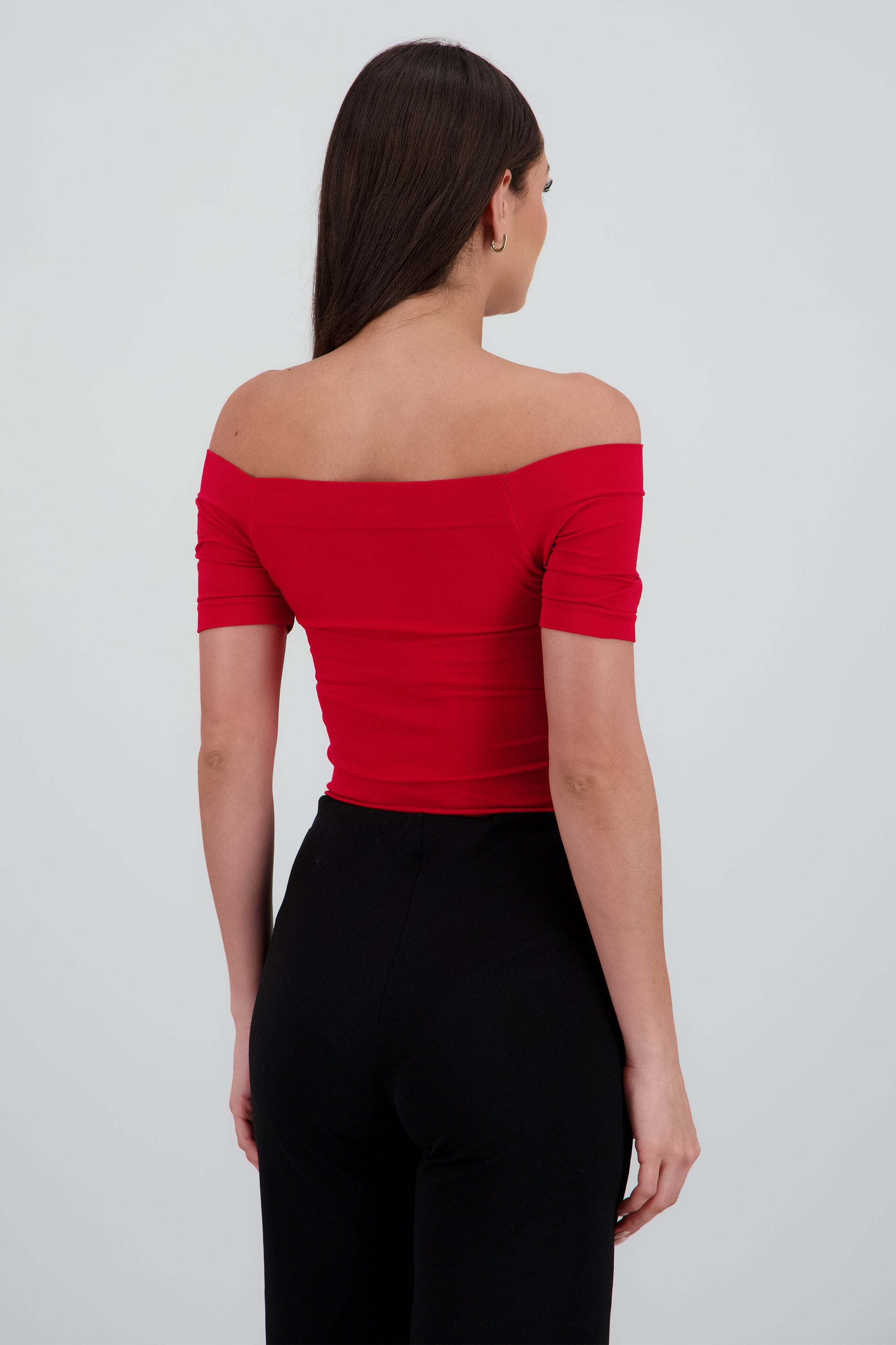 Bodysuit Liso Hombros Descubiertos ROJO QUEMADO