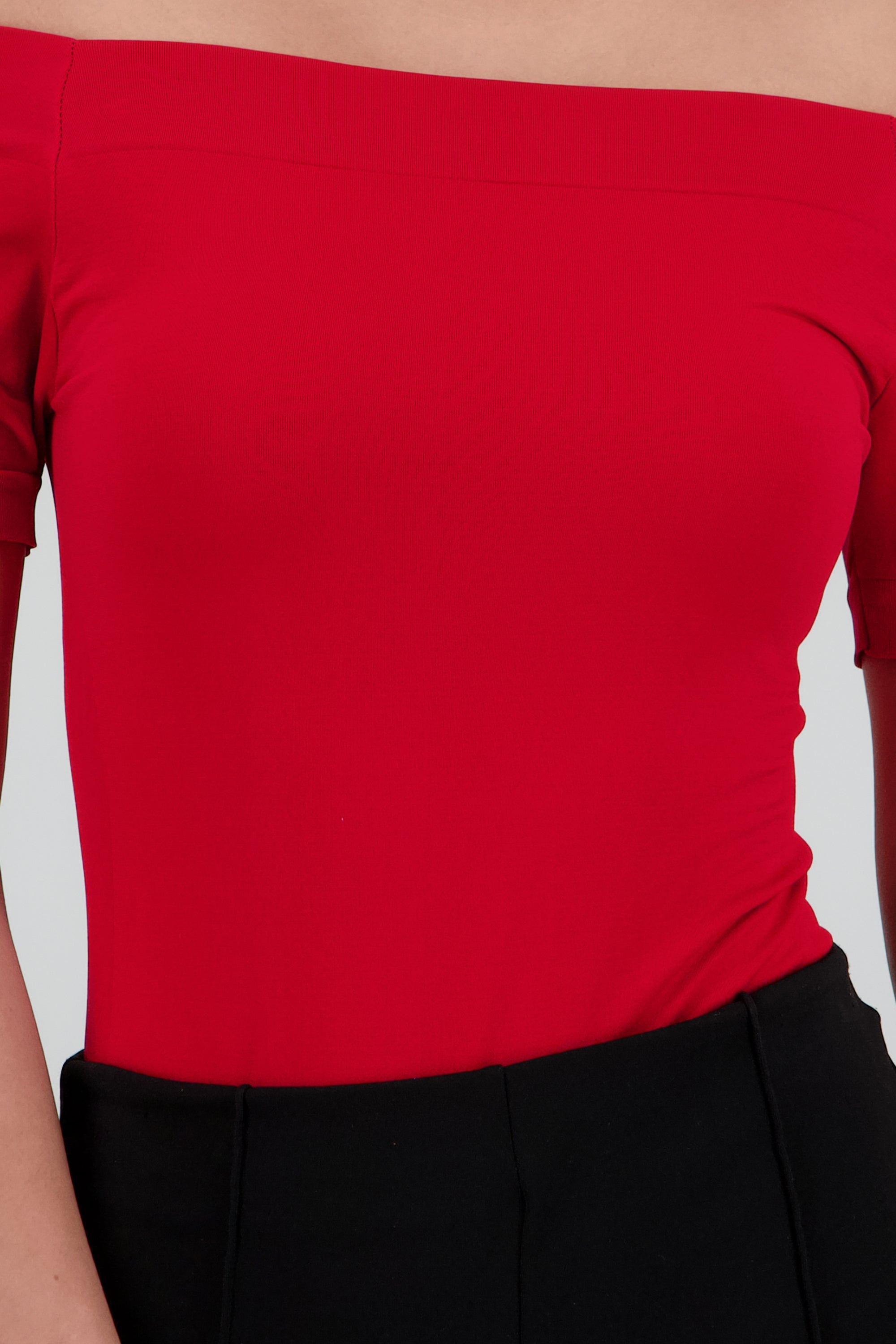 Bodysuit Liso Hombros Descubiertos ROJO QUEMADO
