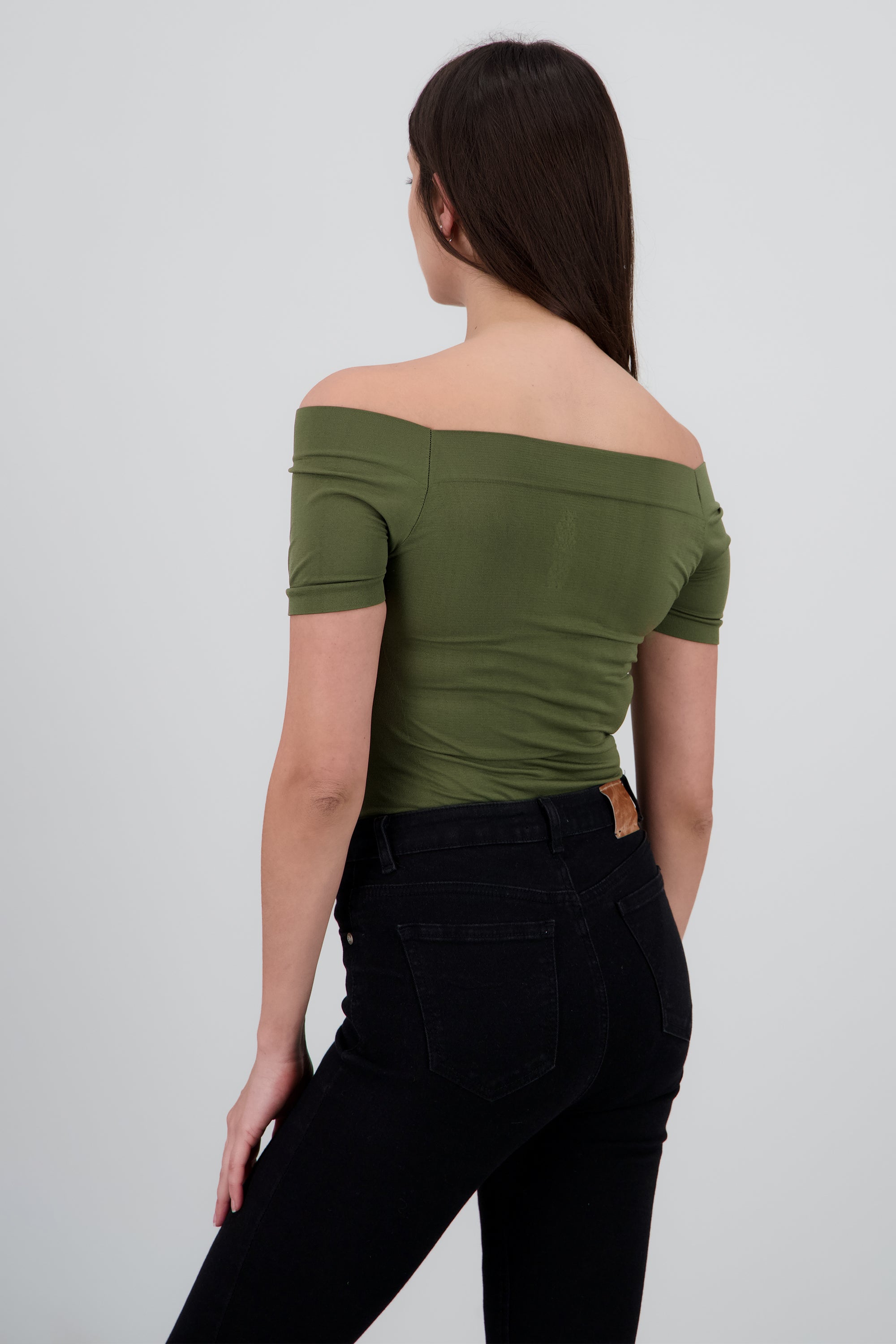 Bodysuit Liso Hombros Descubiertos OLIVO