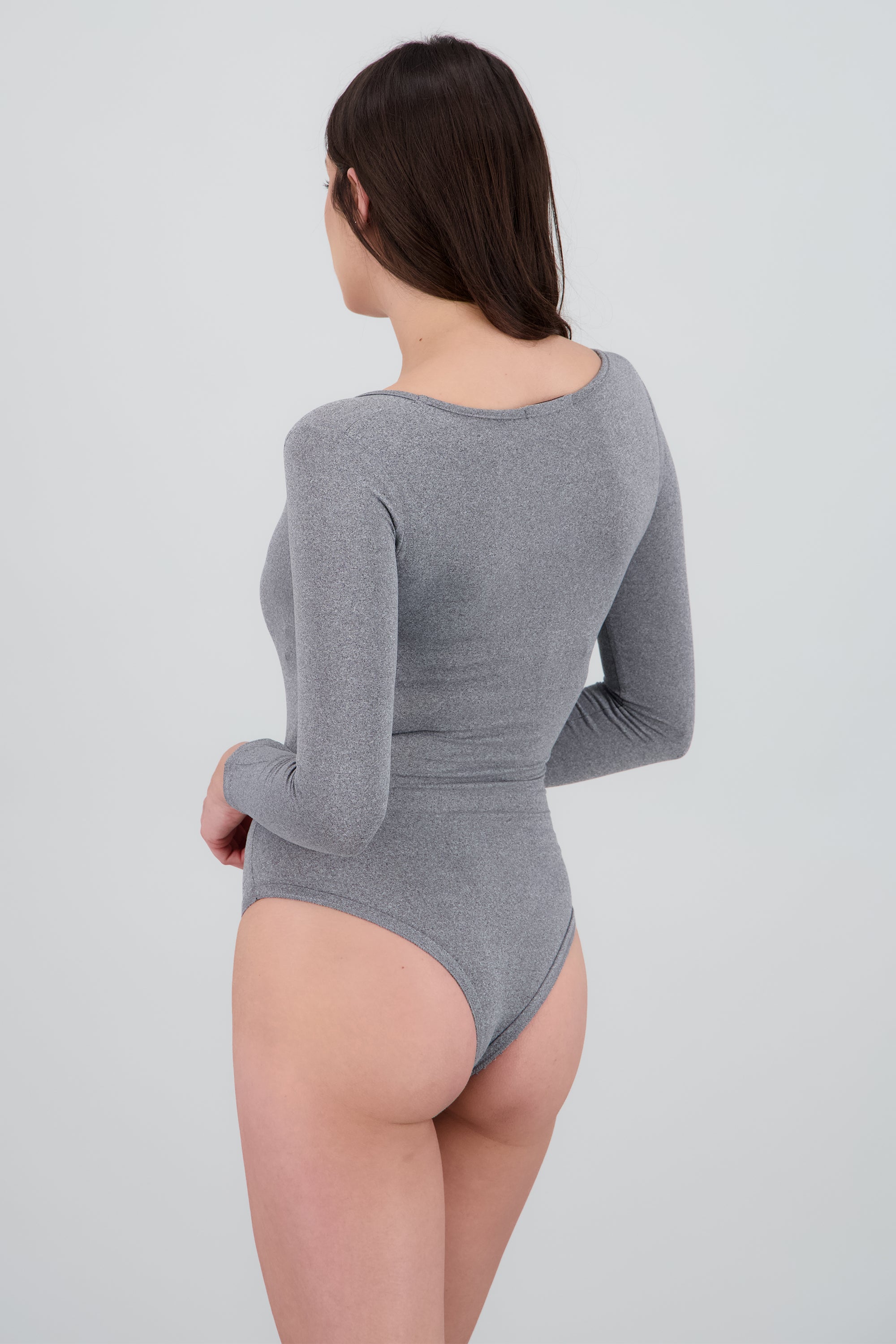 Bodysuit Liso Escote Cuadrado GRIS JASPE