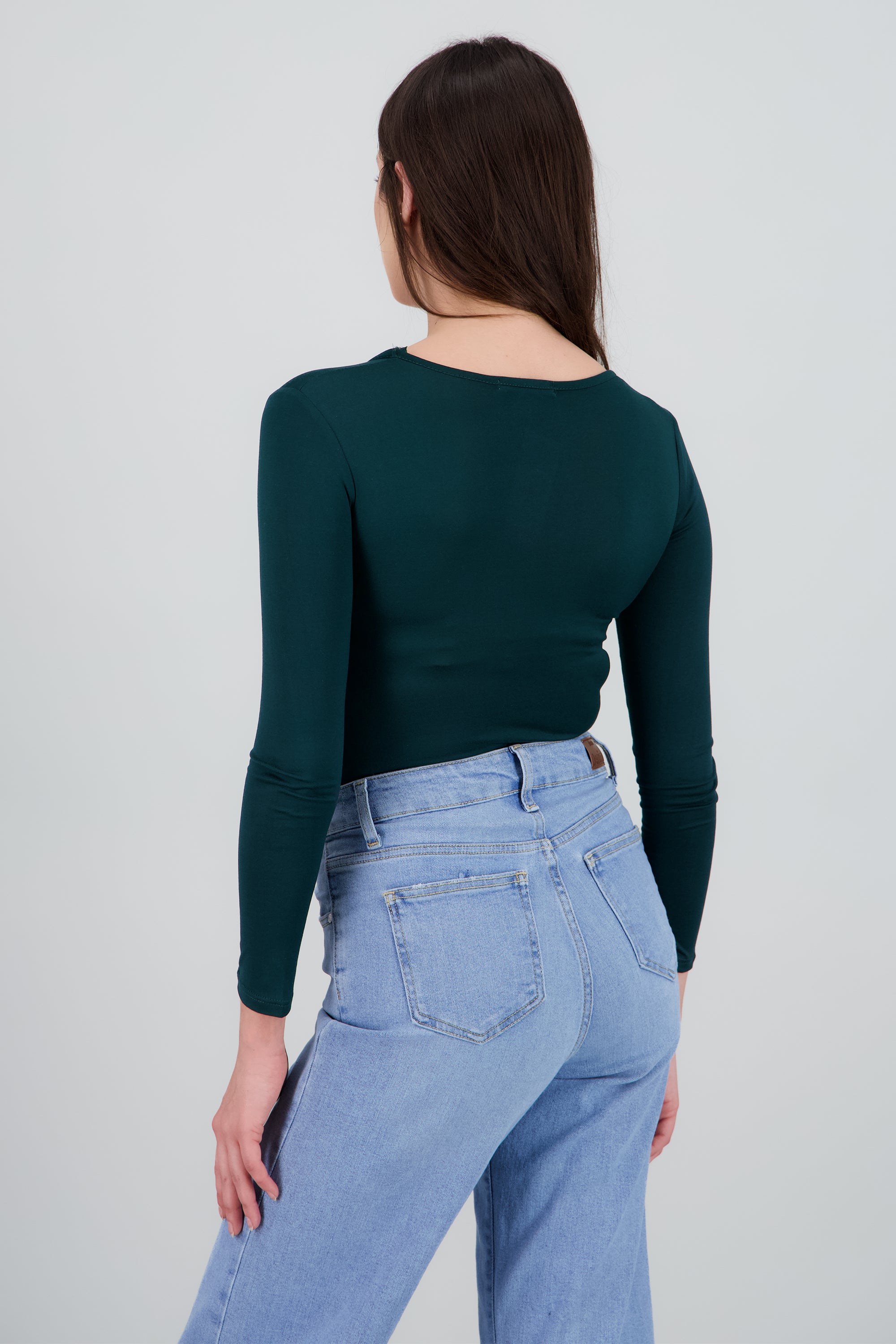 Bodysuit Liso Escote Cuadrado VERDE CAZADOR