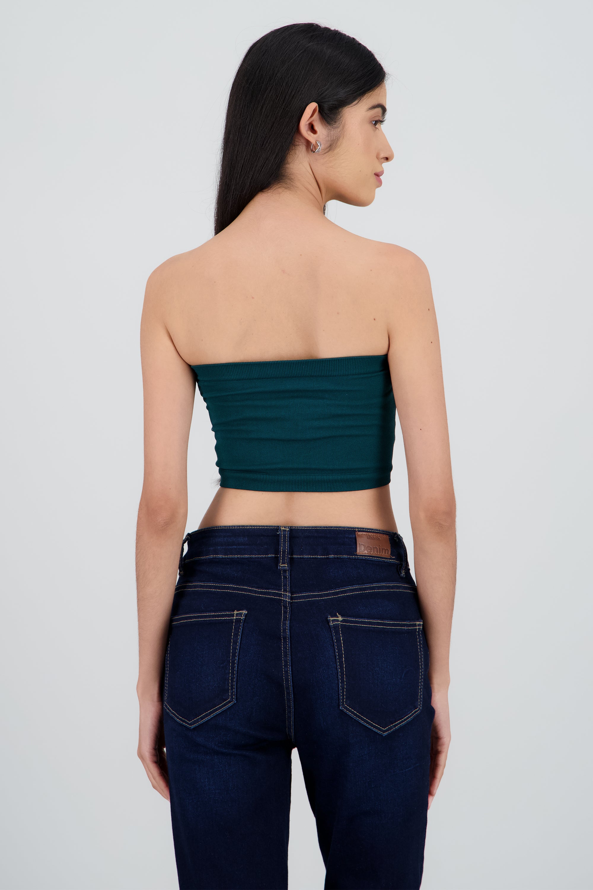 Top Tubo Elástico Acanalado AZUL PATO