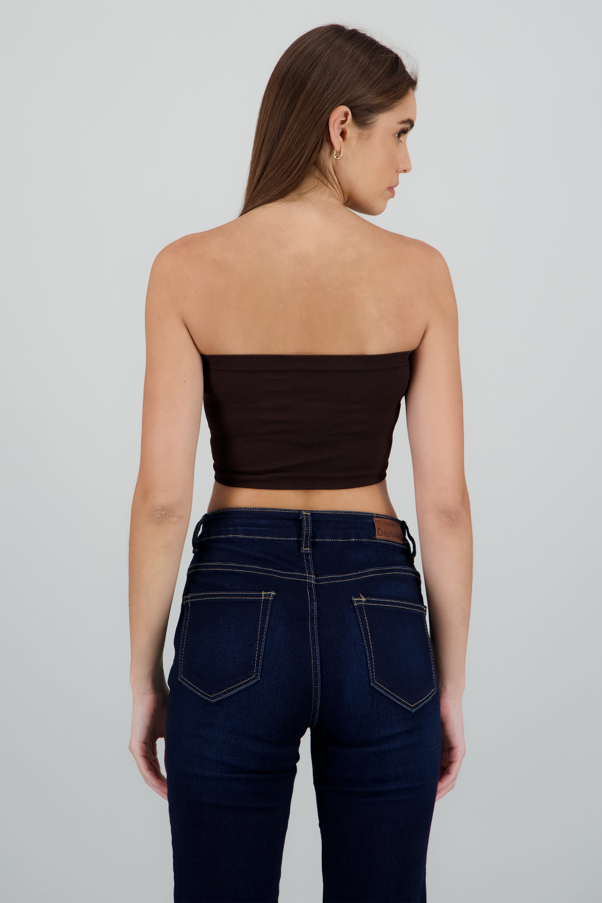 Top Tubo Elástico Acanalado CHOCOLATE