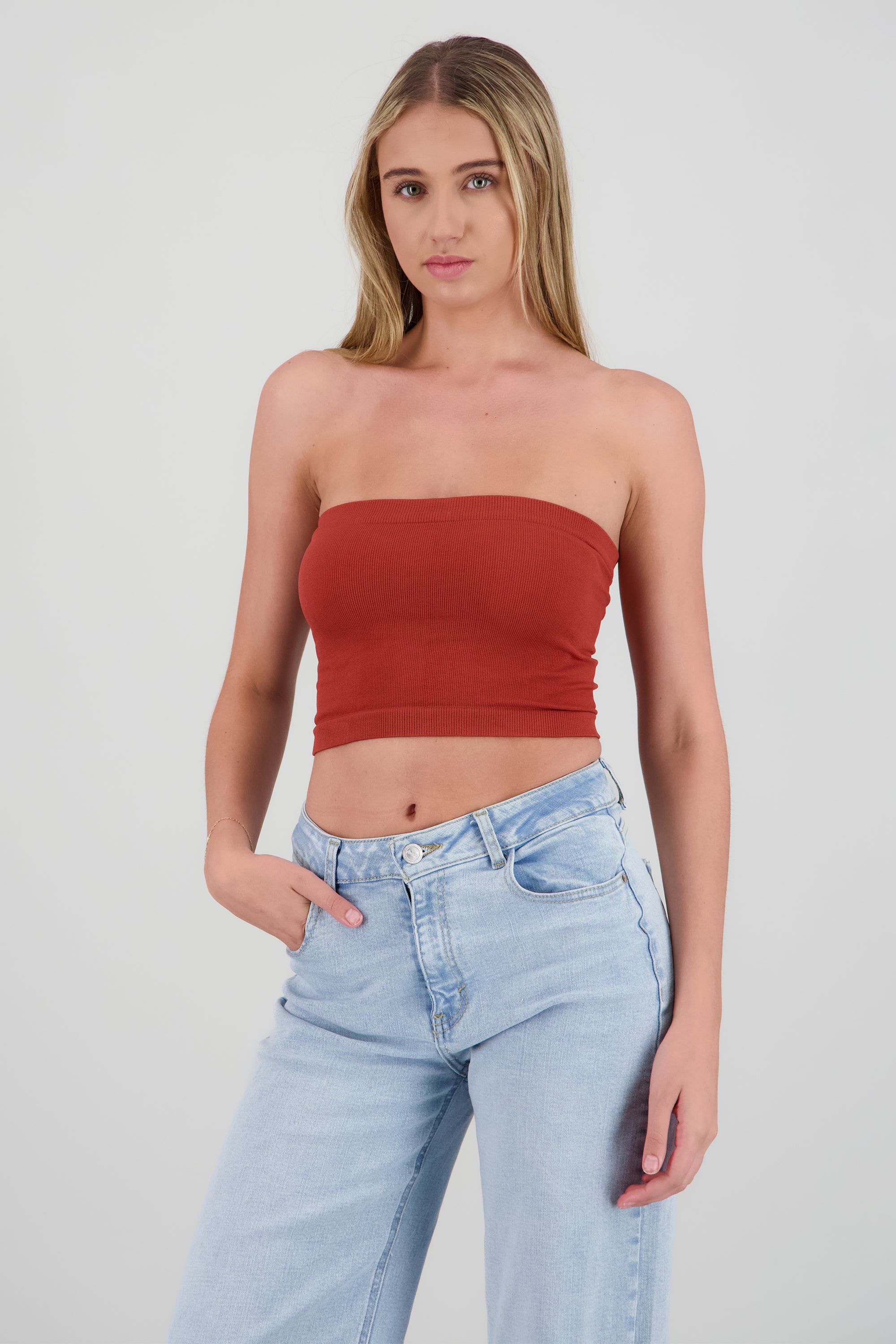 Top Tubo Elástico Acanalado LADRILLO