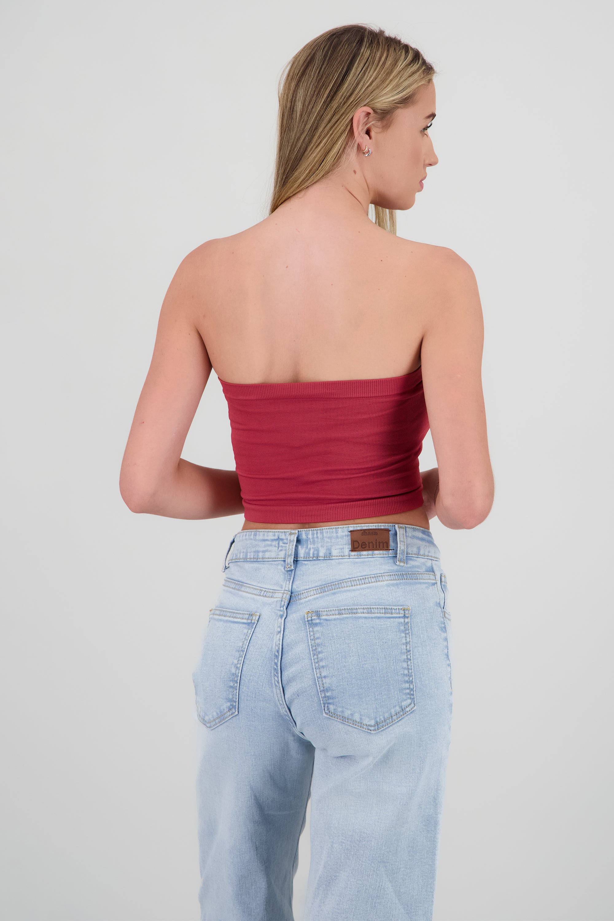 Top Tubo Elástico Acanalado MARSALA