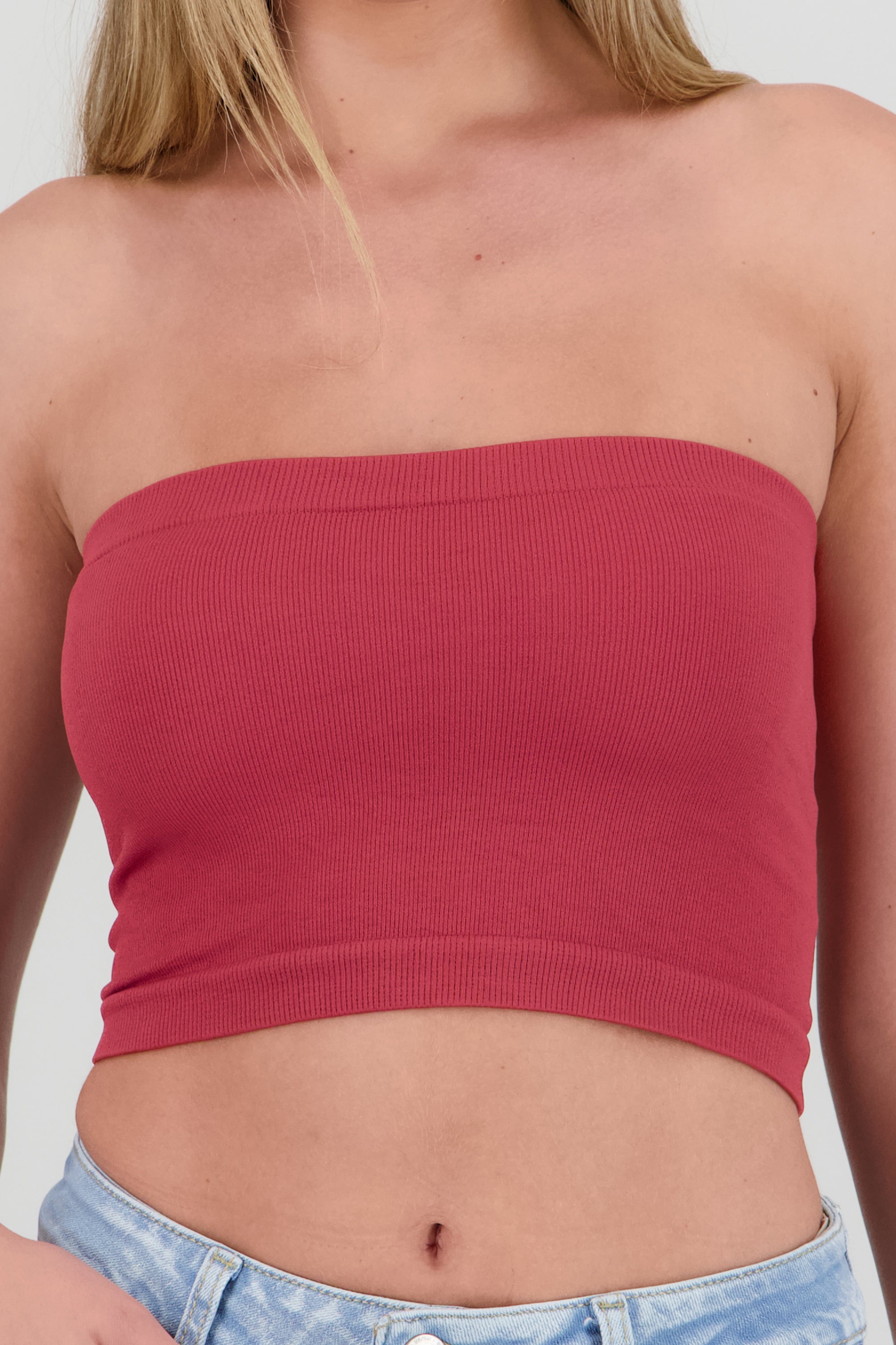 Top Tubo Elástico Acanalado MARSALA