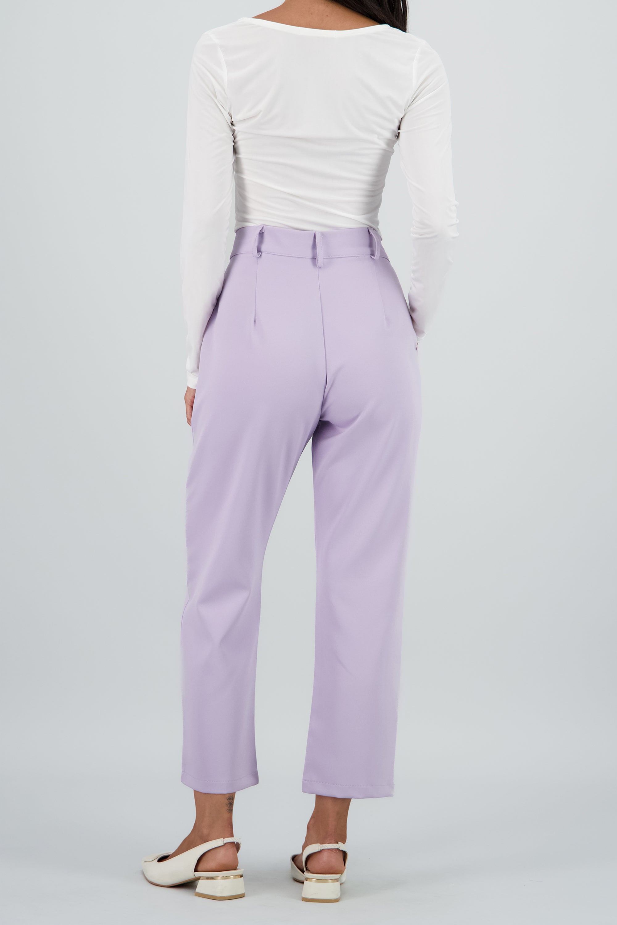 Pantalón Cintura Alta Capri Bolsas LAVANDA