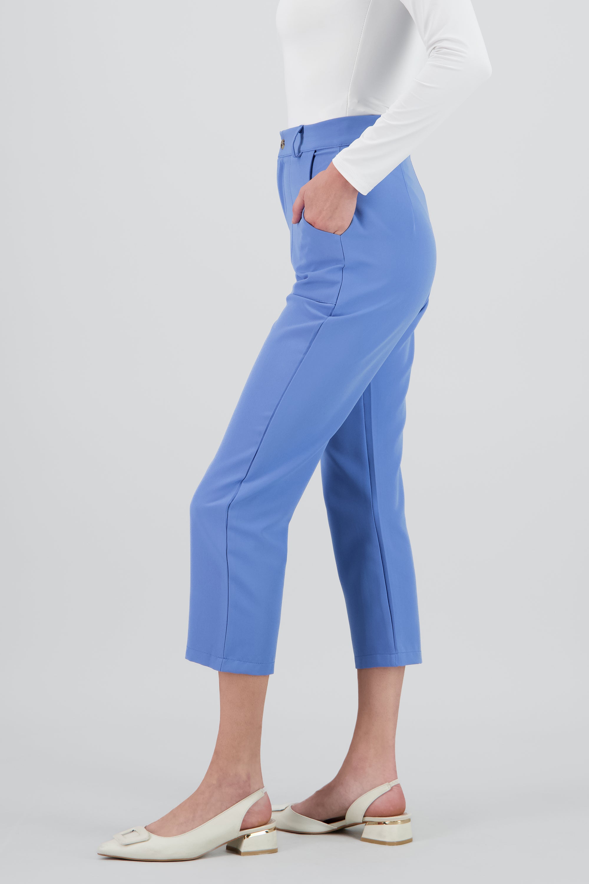 Pantalón Cintura Alta Capri Bolsas INDIGO