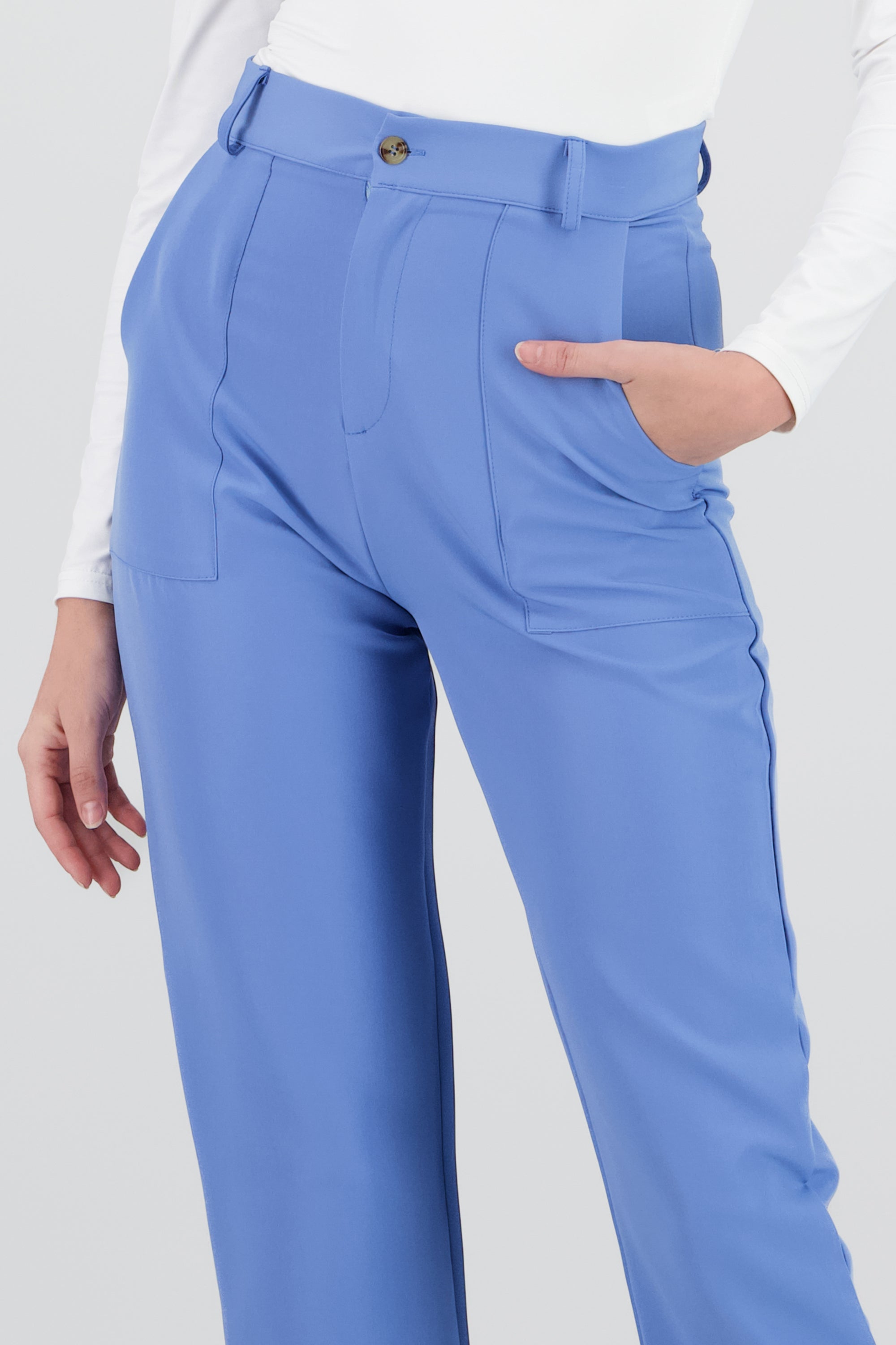 Pantalón Cintura Alta Capri Bolsas INDIGO