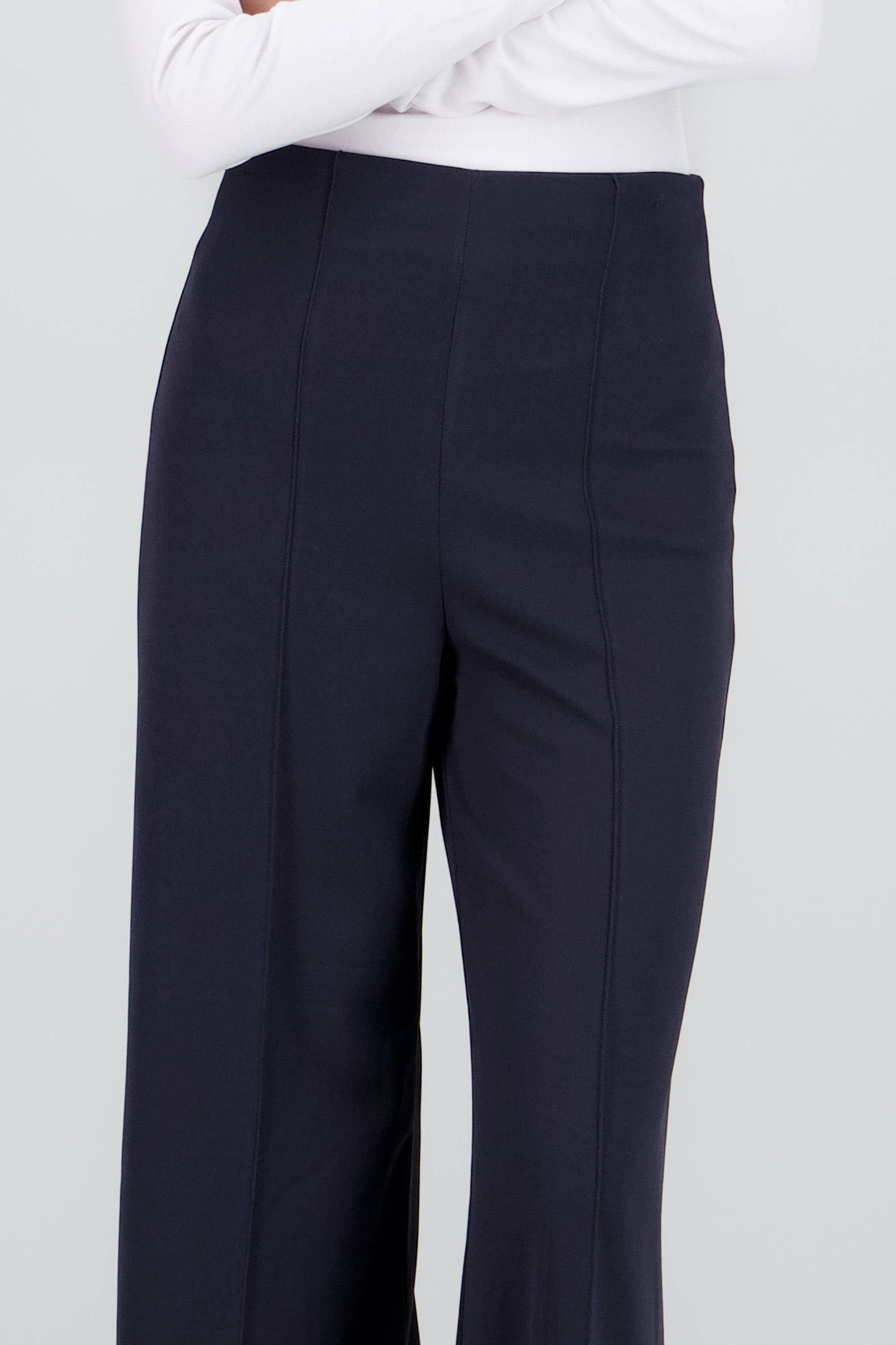 Pantalón Wide Leg Cintura Alta Costuras GRIS OBSCURO