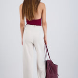 Pantalón Wide Leg Cintura Alta Costuras