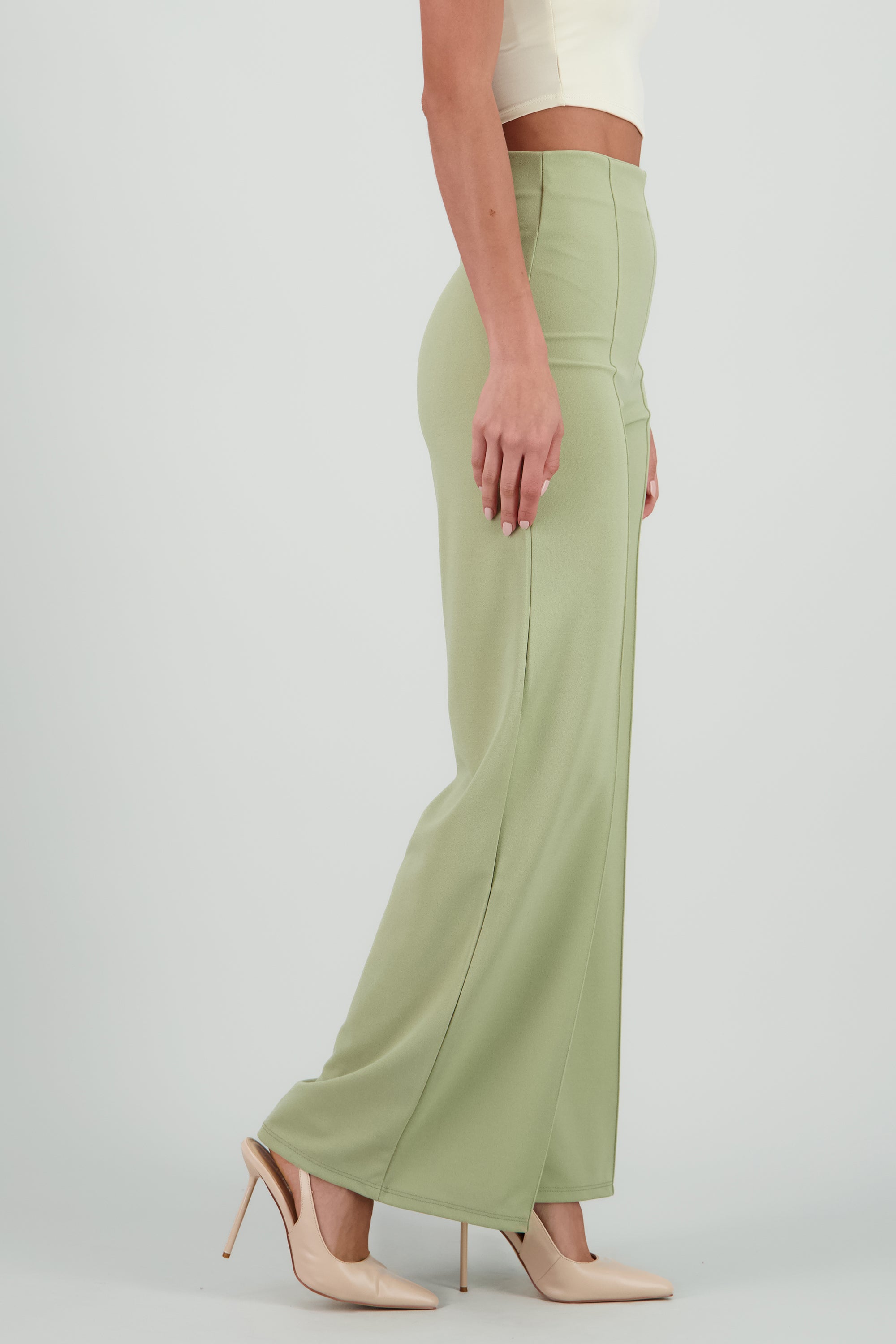 Pantalón Wide Leg Cintura Alta Costuras SAGE