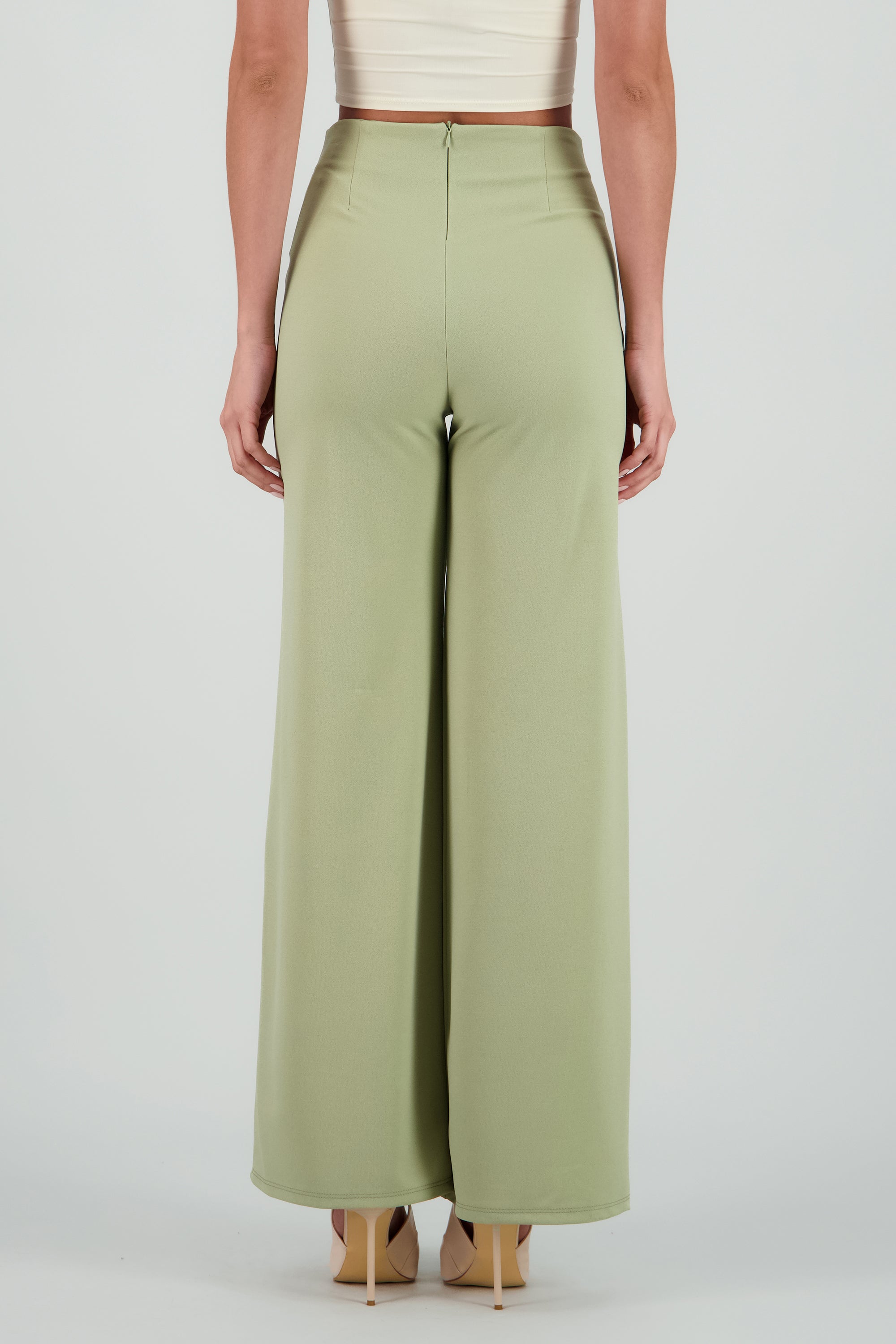 Pantalón Wide Leg Cintura Alta Costuras SAGE