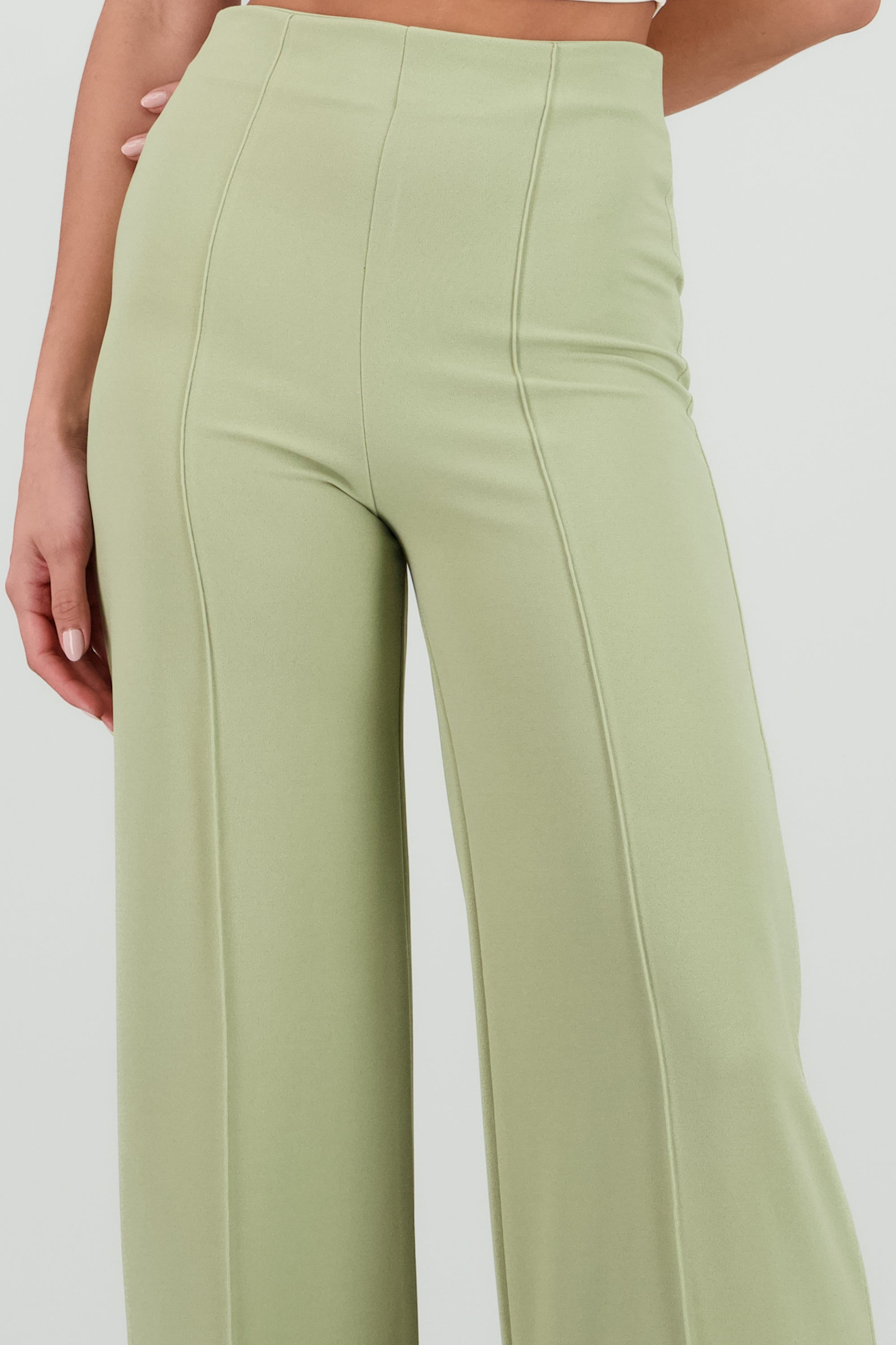 Pantalón Wide Leg Cintura Alta Costuras SAGE