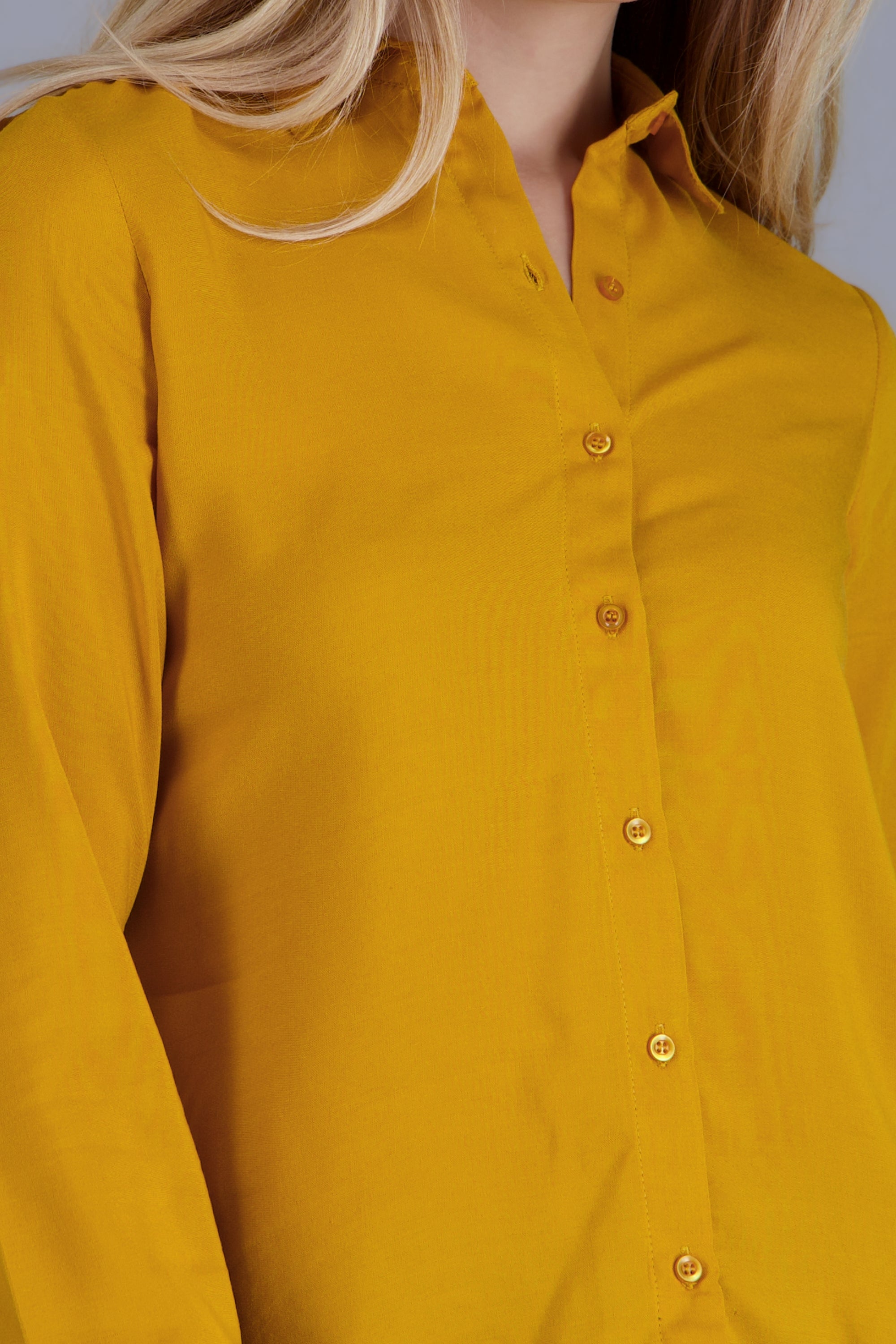 Camisa Manga Larga Lisa MOSTAZA