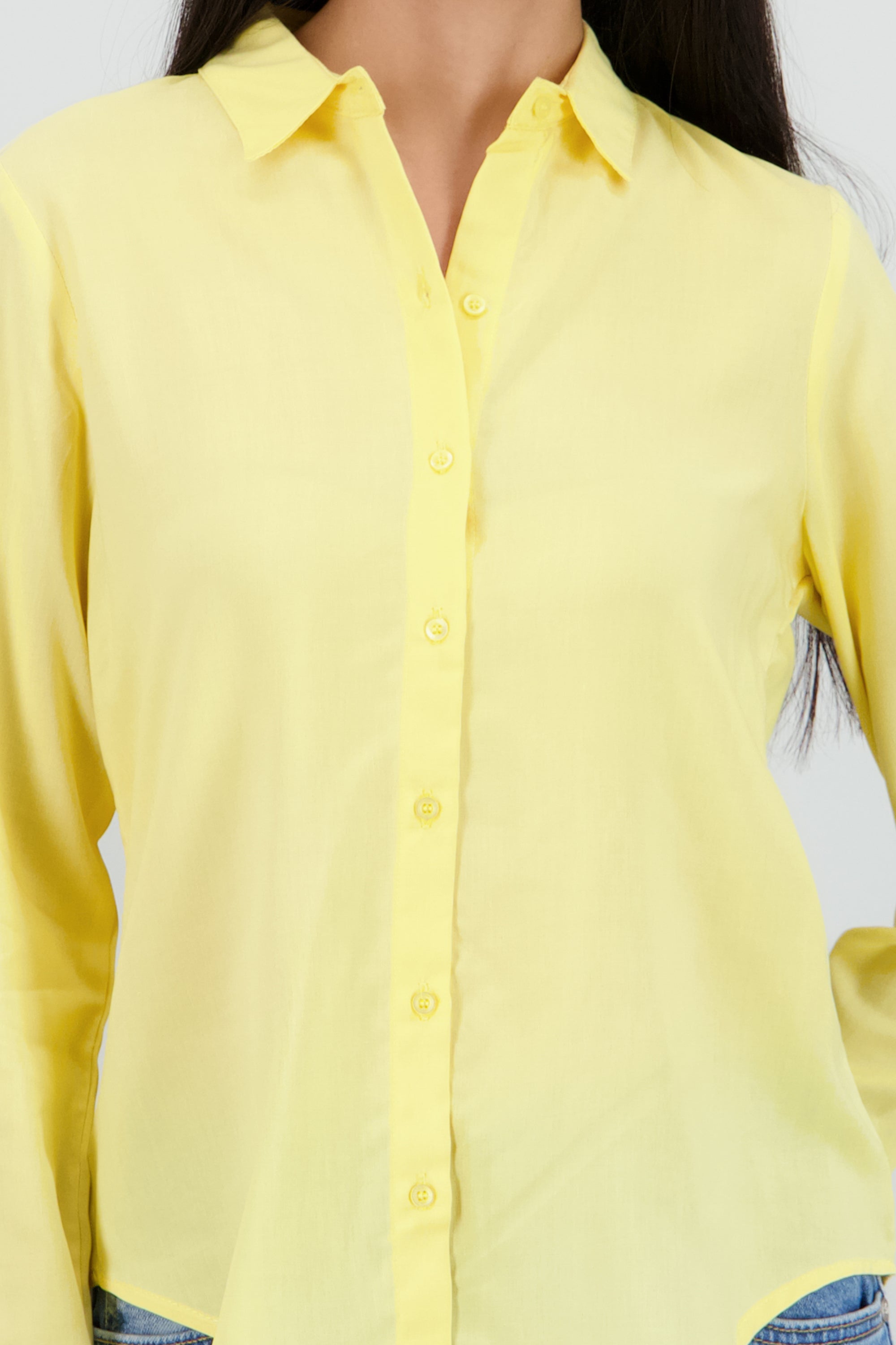Camisa Manga Larga Lisa AMARILLO PASTEL