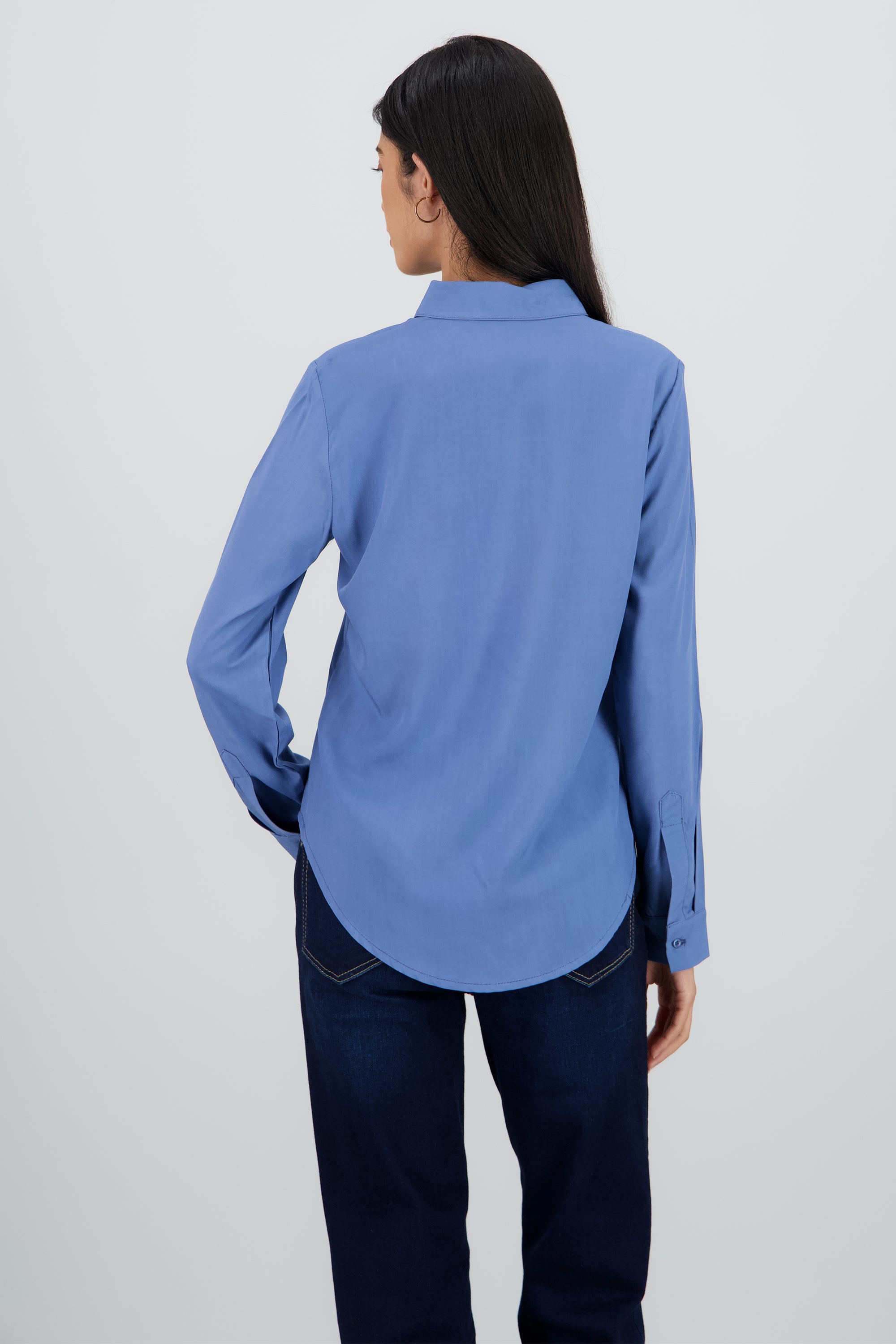 Camisa Manga Larga Lisa AZUL