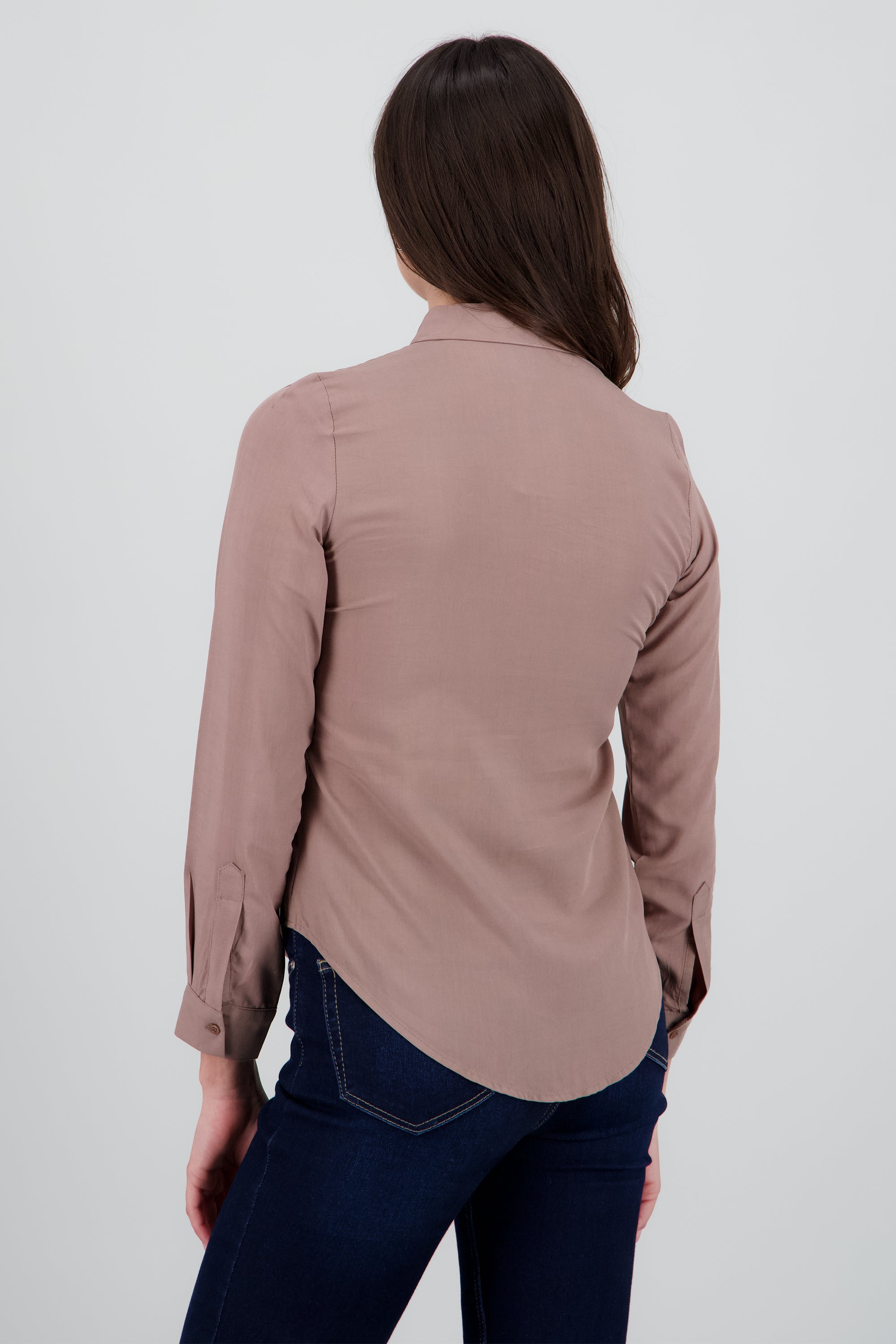 Camisa Manga Larga Lisa KHAKI