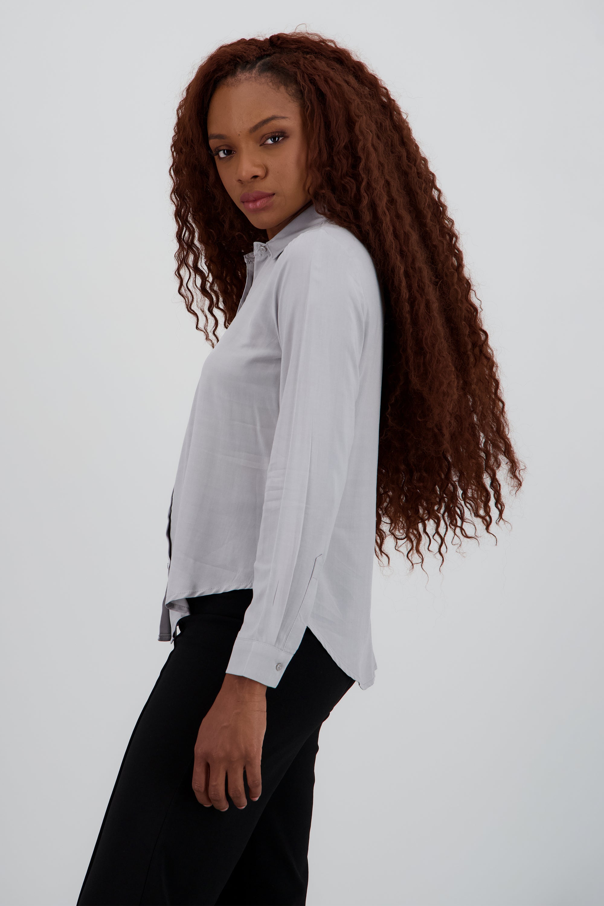 Camisa Manga Larga Lisa GRIS