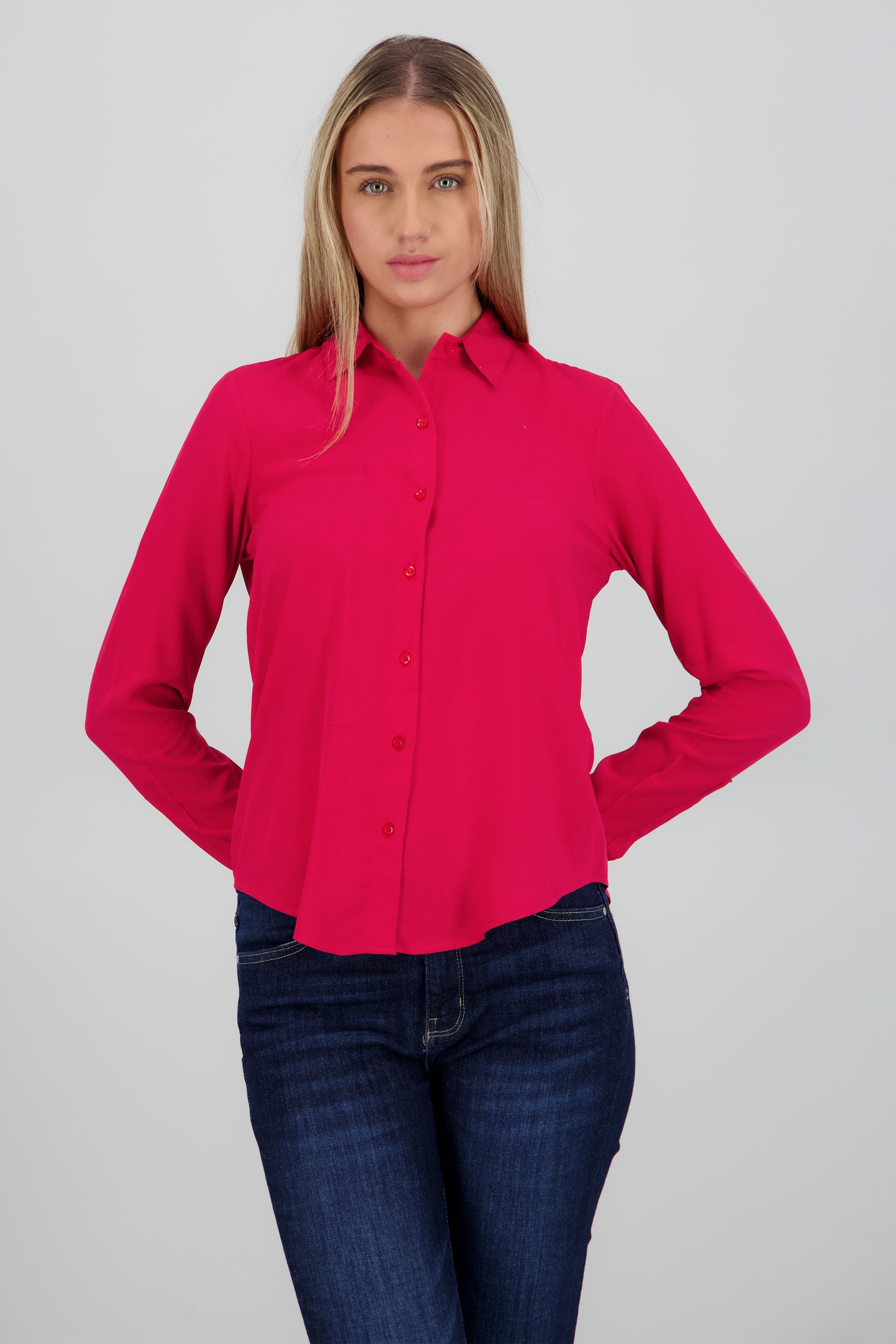 Camisa Manga Larga Lisa ROJO