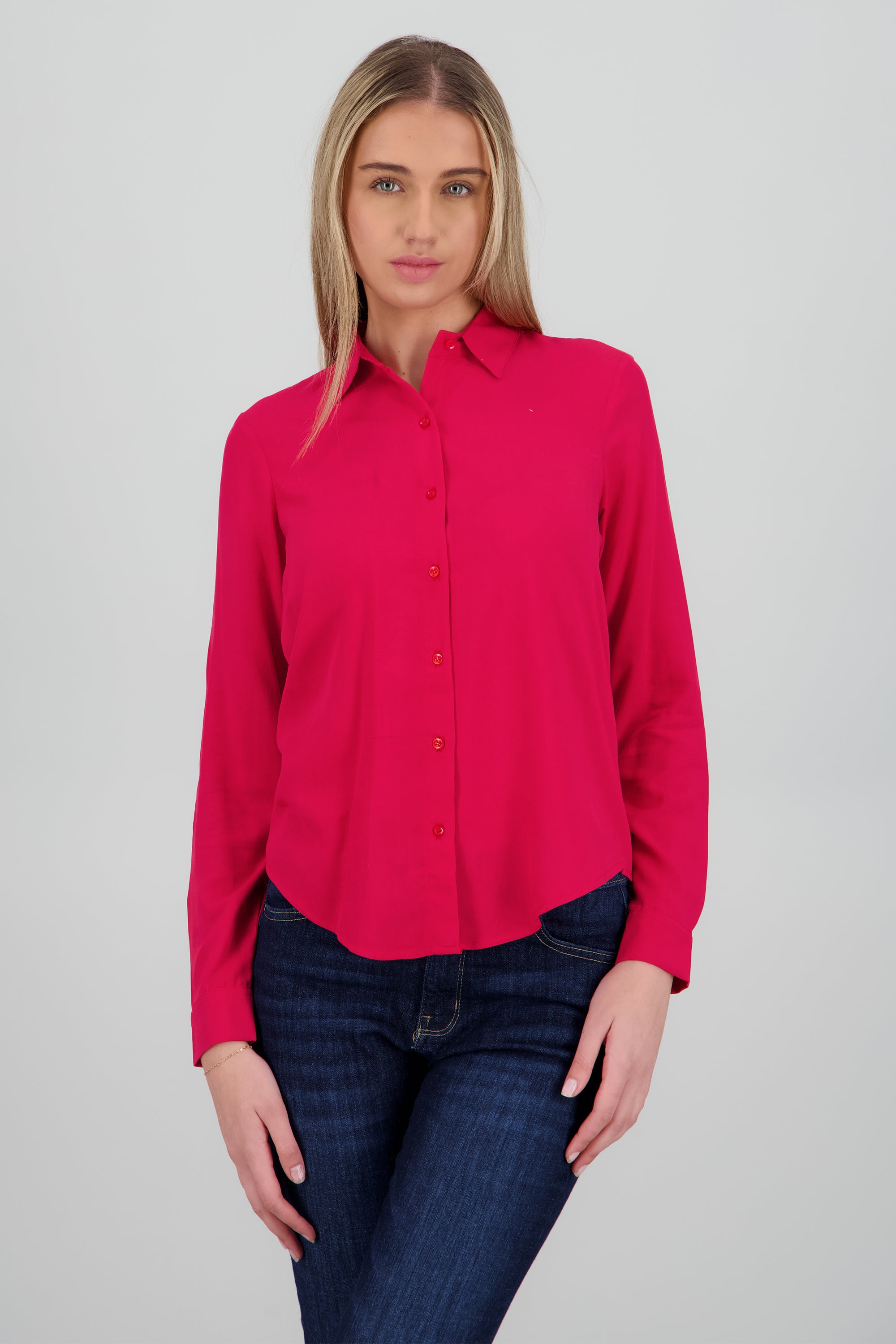 Camisa Manga Larga Lisa ROJO