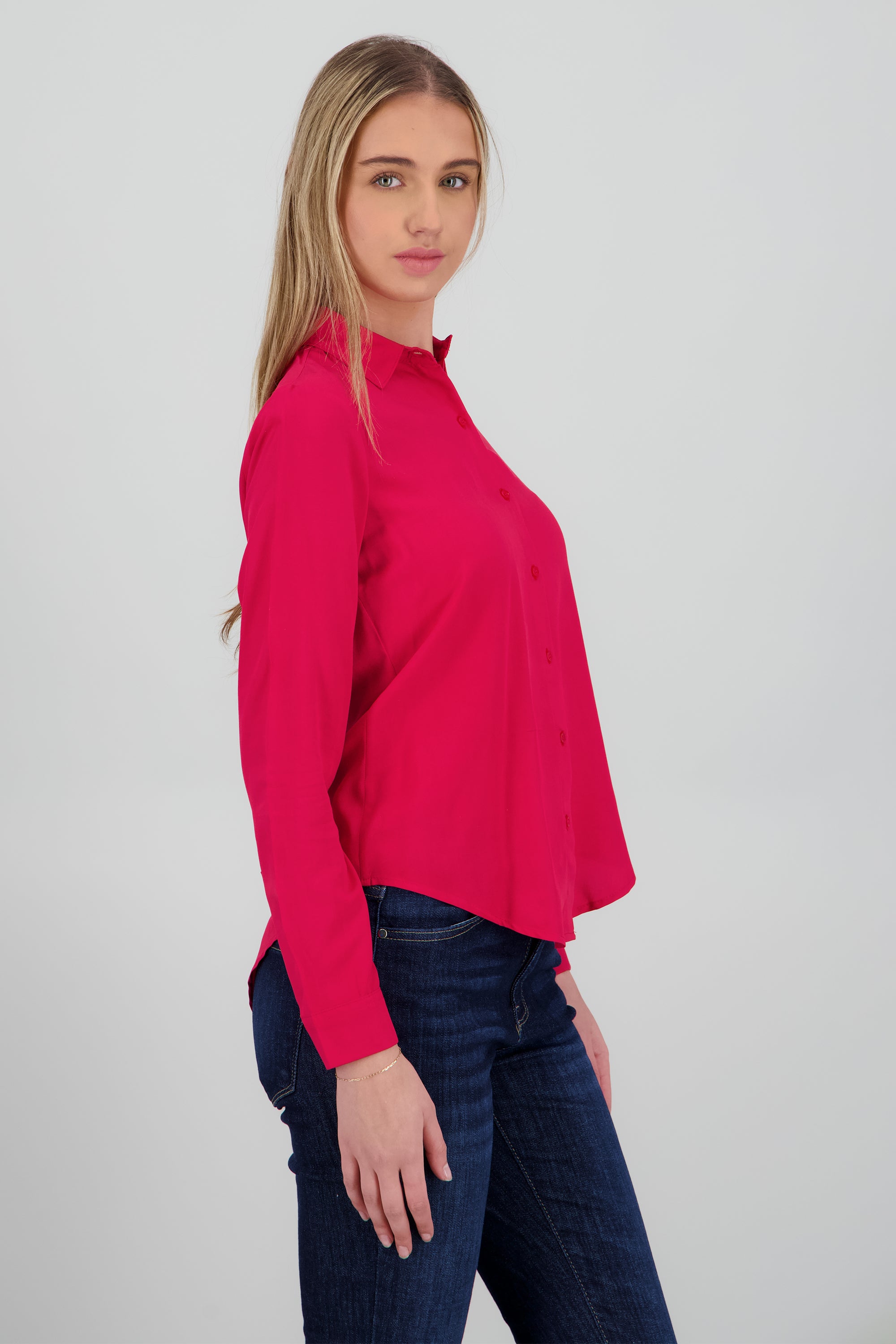 Camisa Manga Larga Lisa ROJO