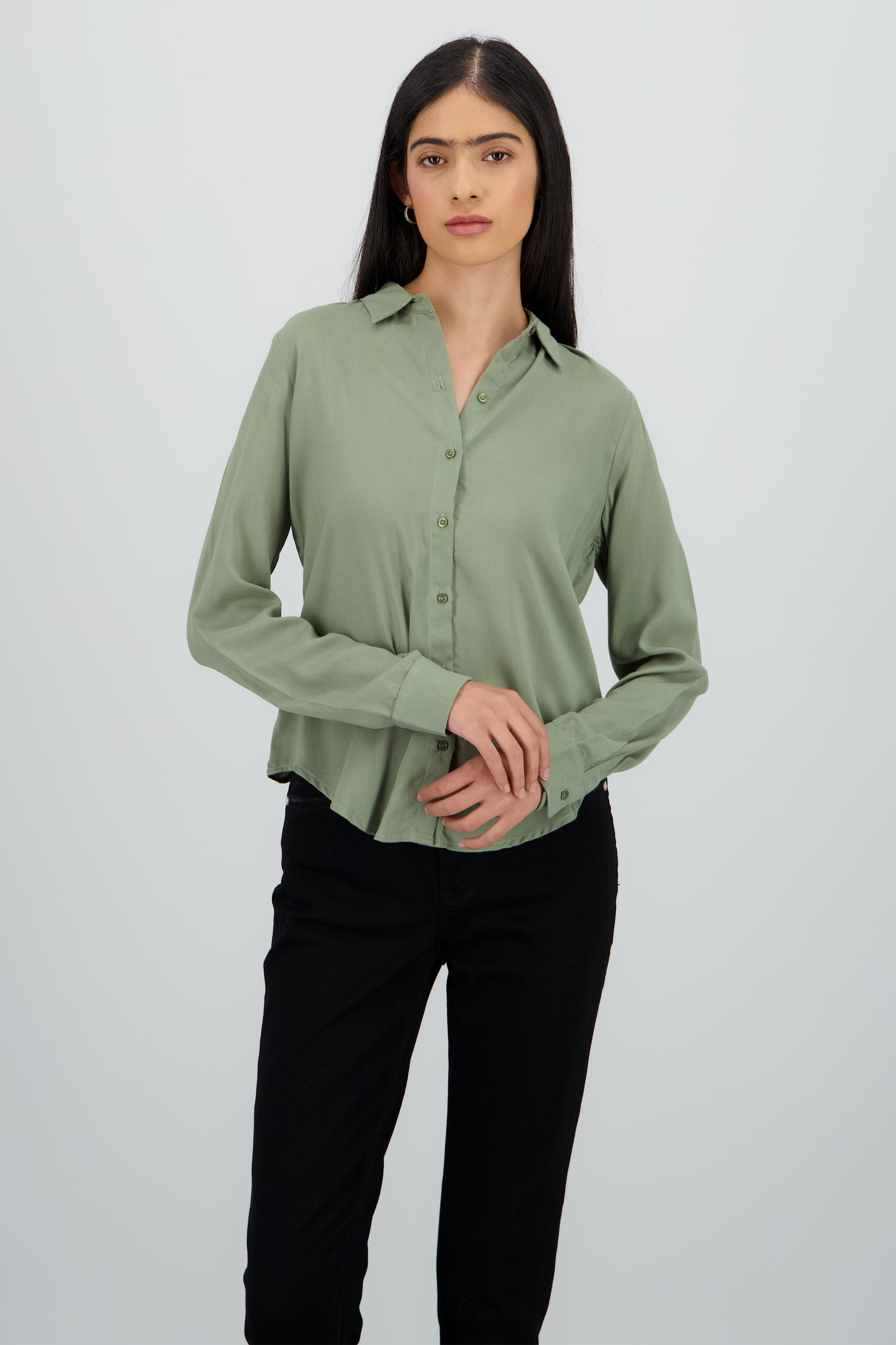 Camisa Manga Larga Lisa VERDE