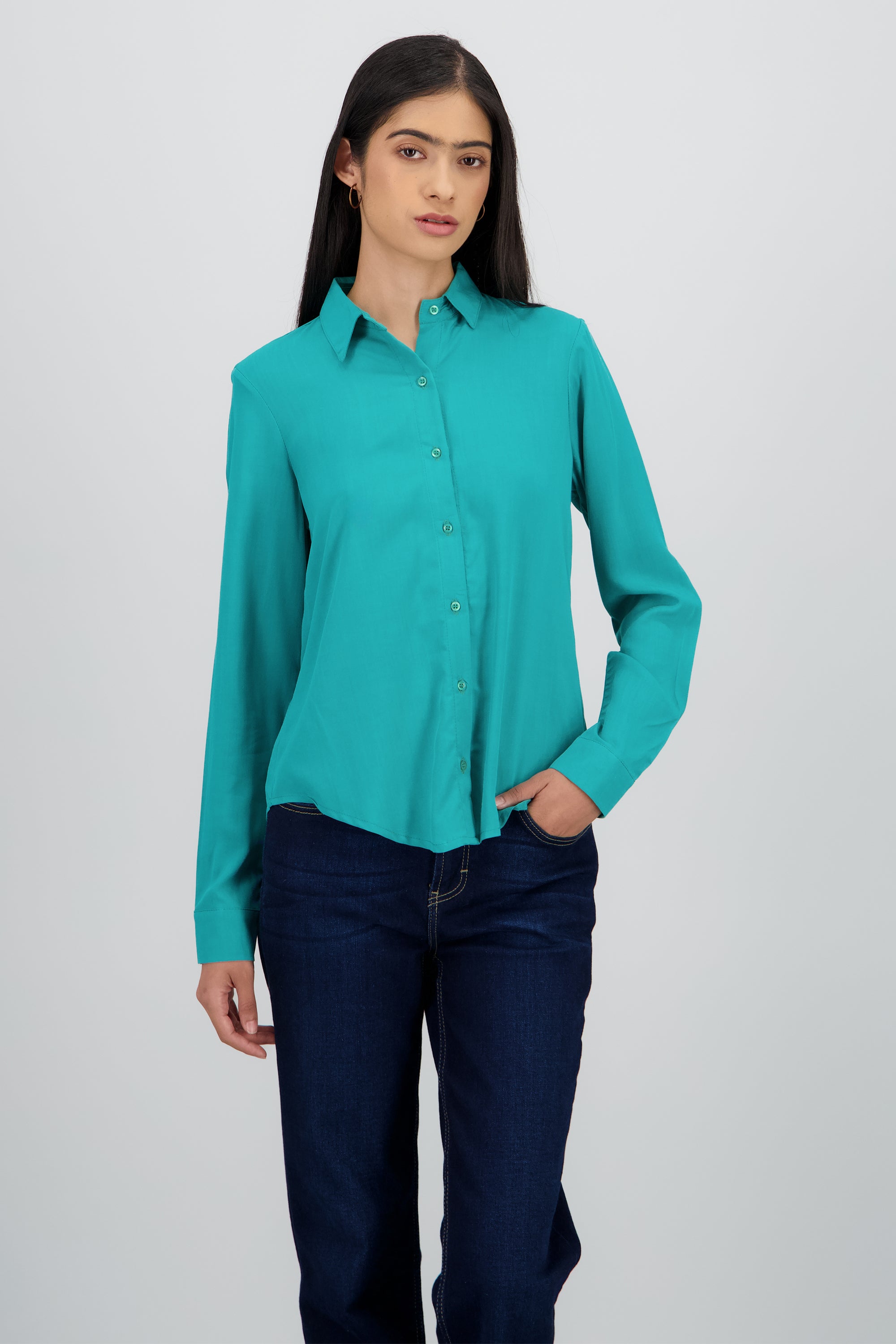 Camisa Manga Larga Lisa MENTA