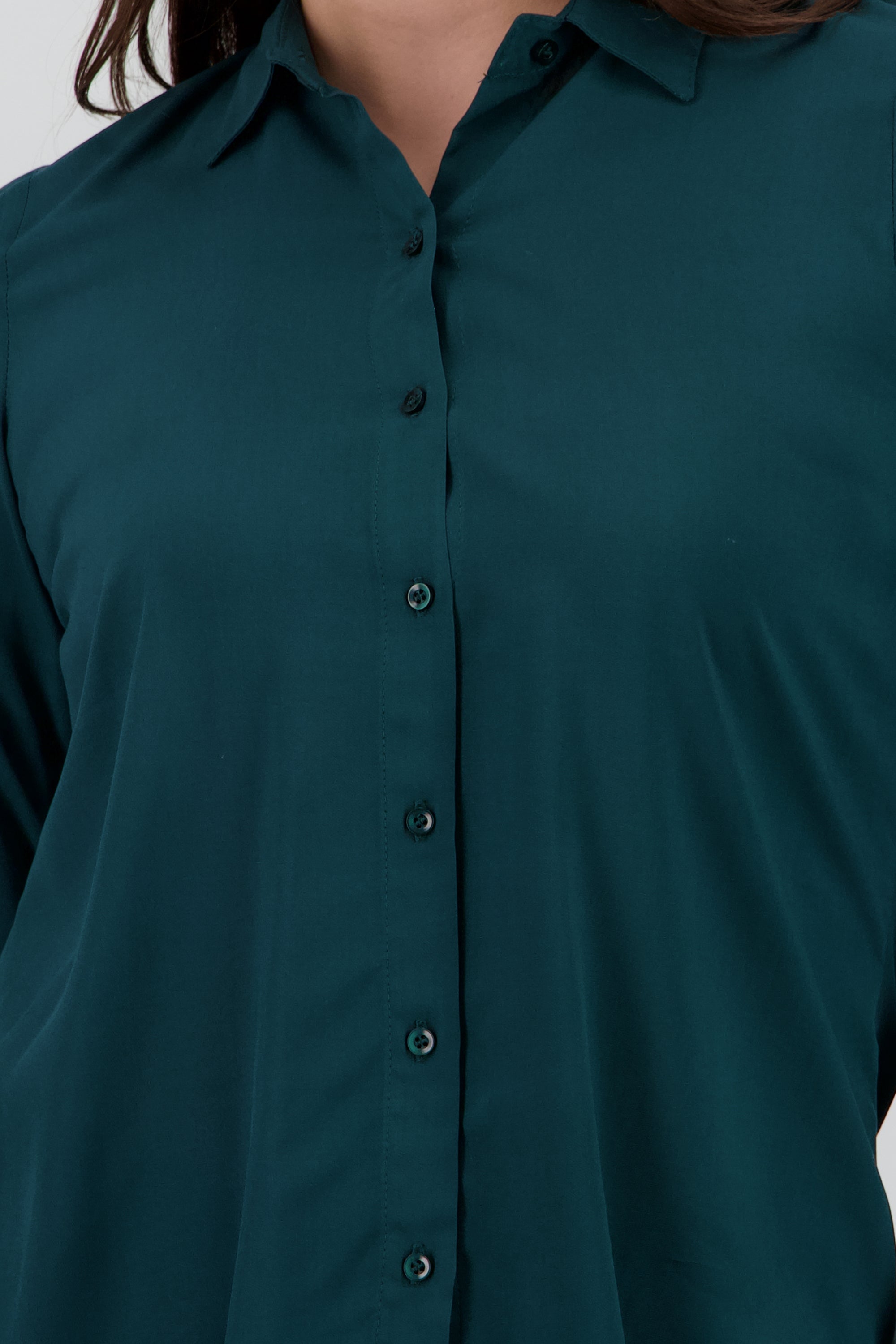 Camisa Manga Larga Lisa VERDE CAZADOR