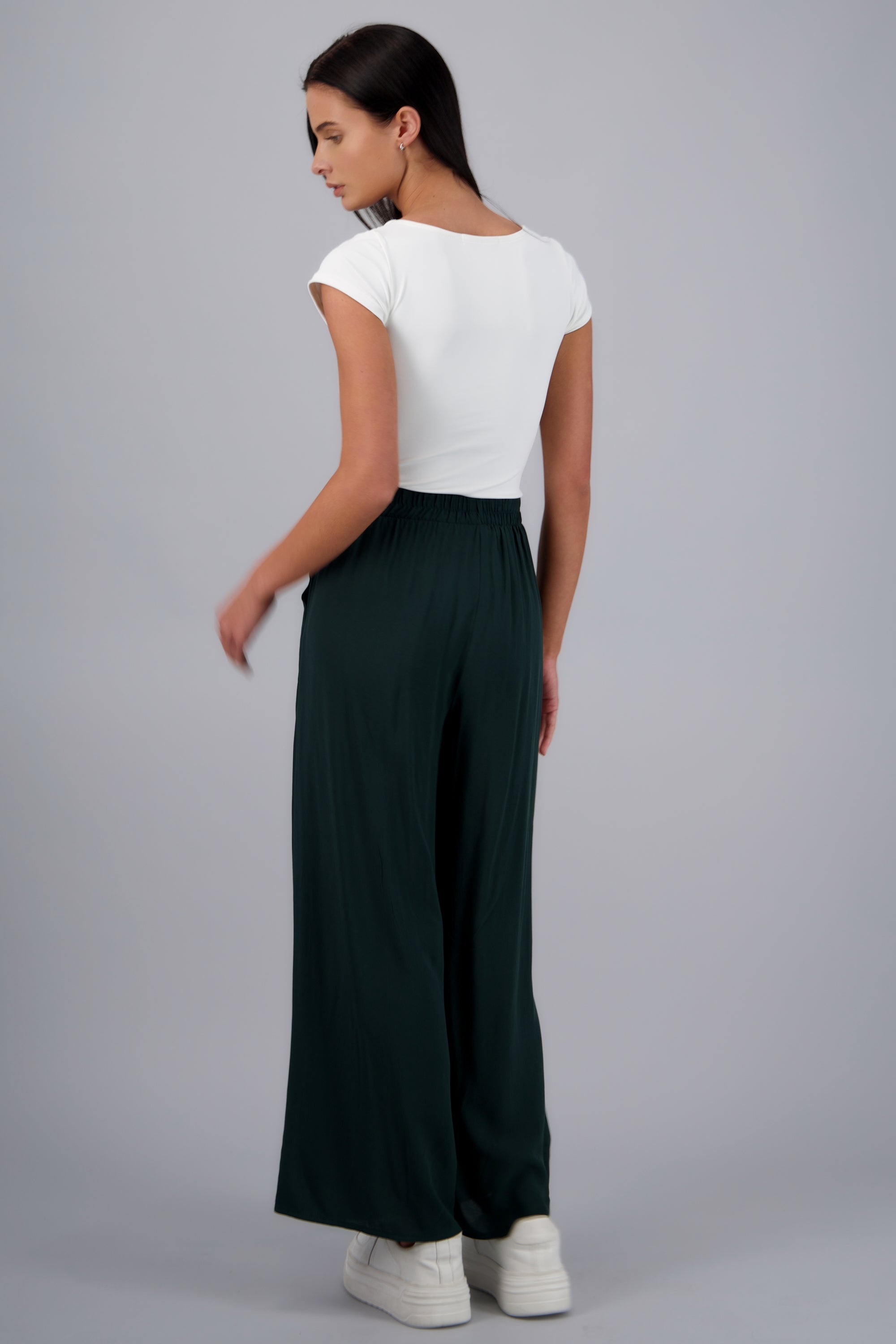 Pantalón Wide Leg Cintura Alta Fruncida JADE