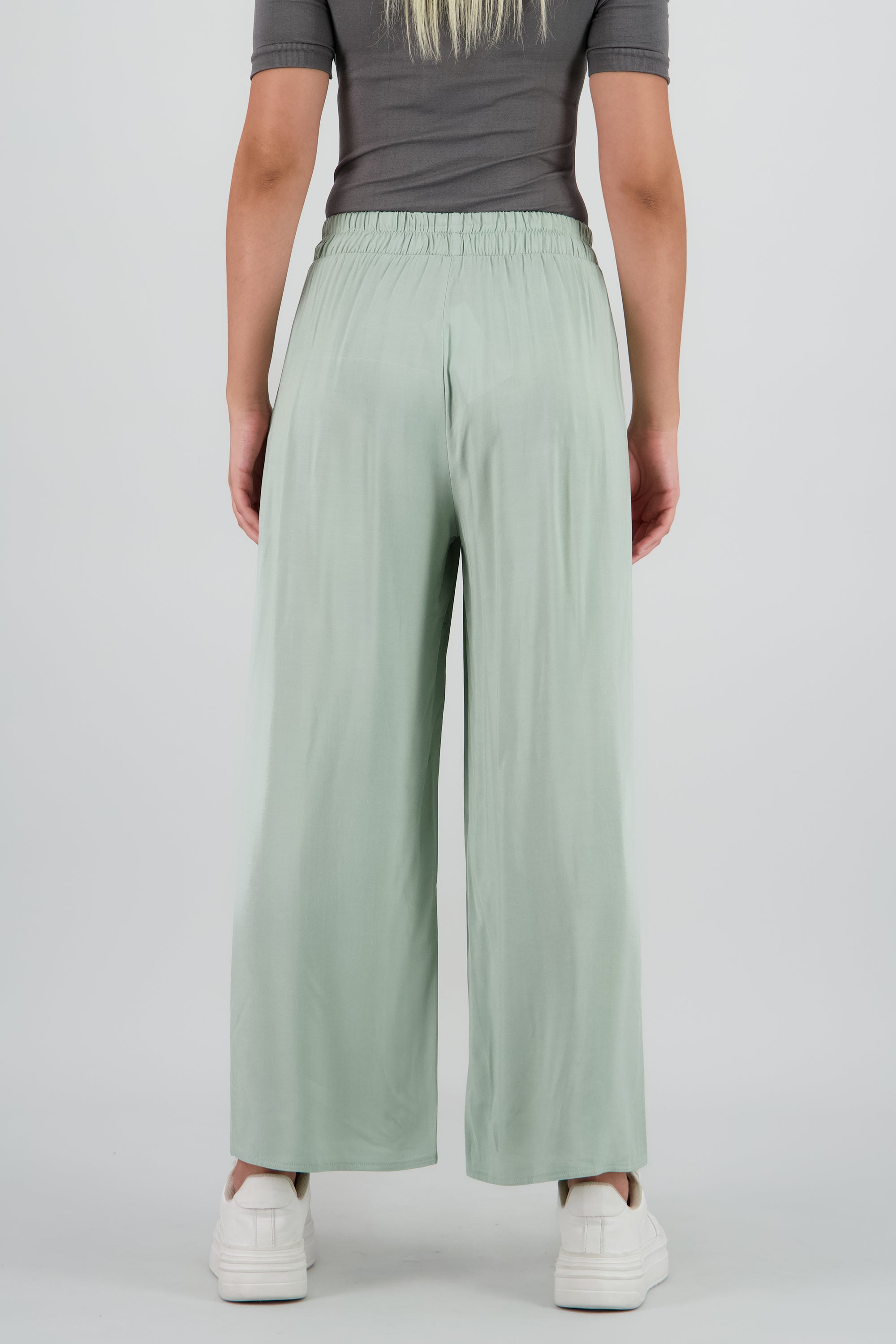Pantalón Wide Leg Cintura Alta Fruncida SAGE