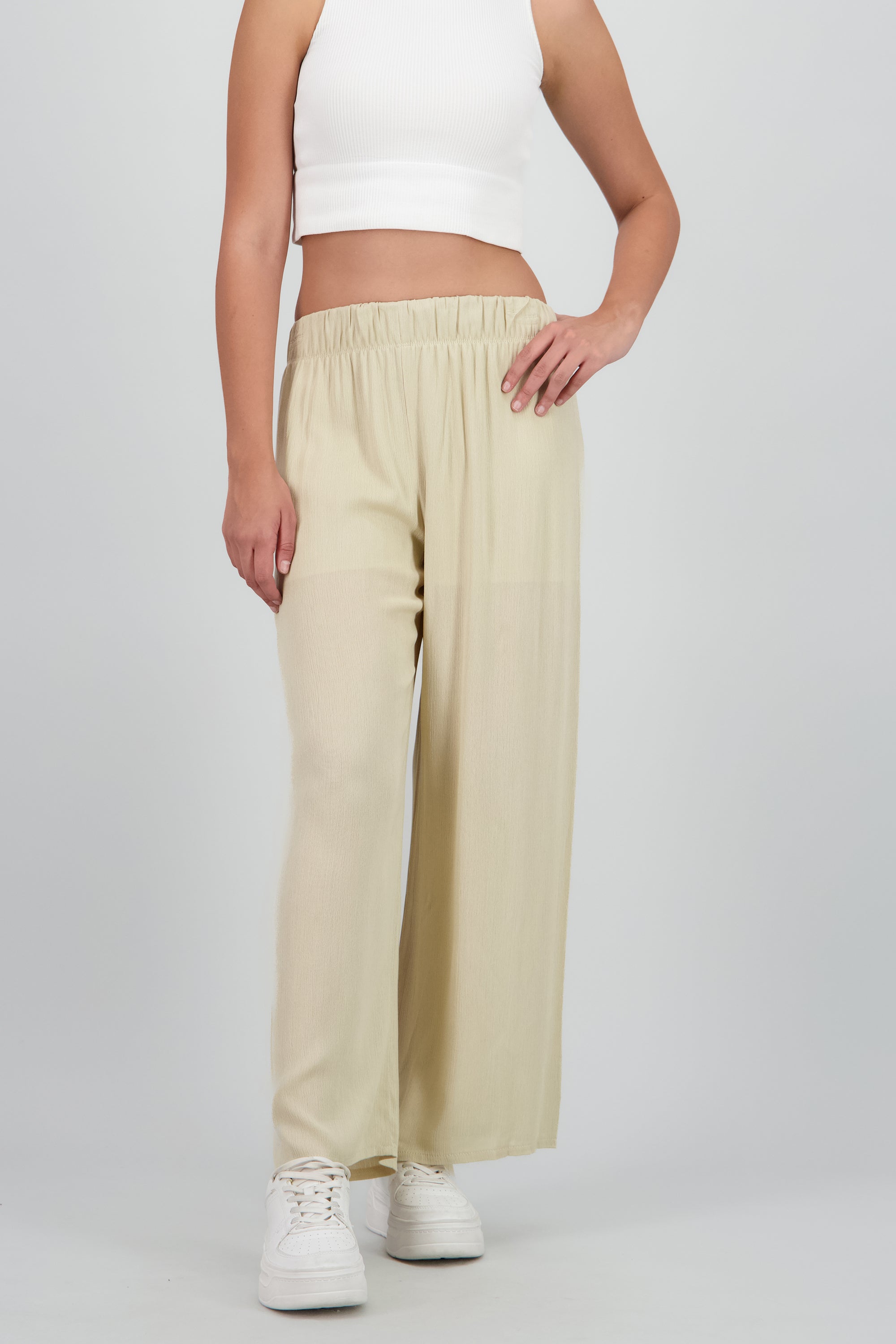 Pantalón Wide Leg Cintura Elástico NUDE