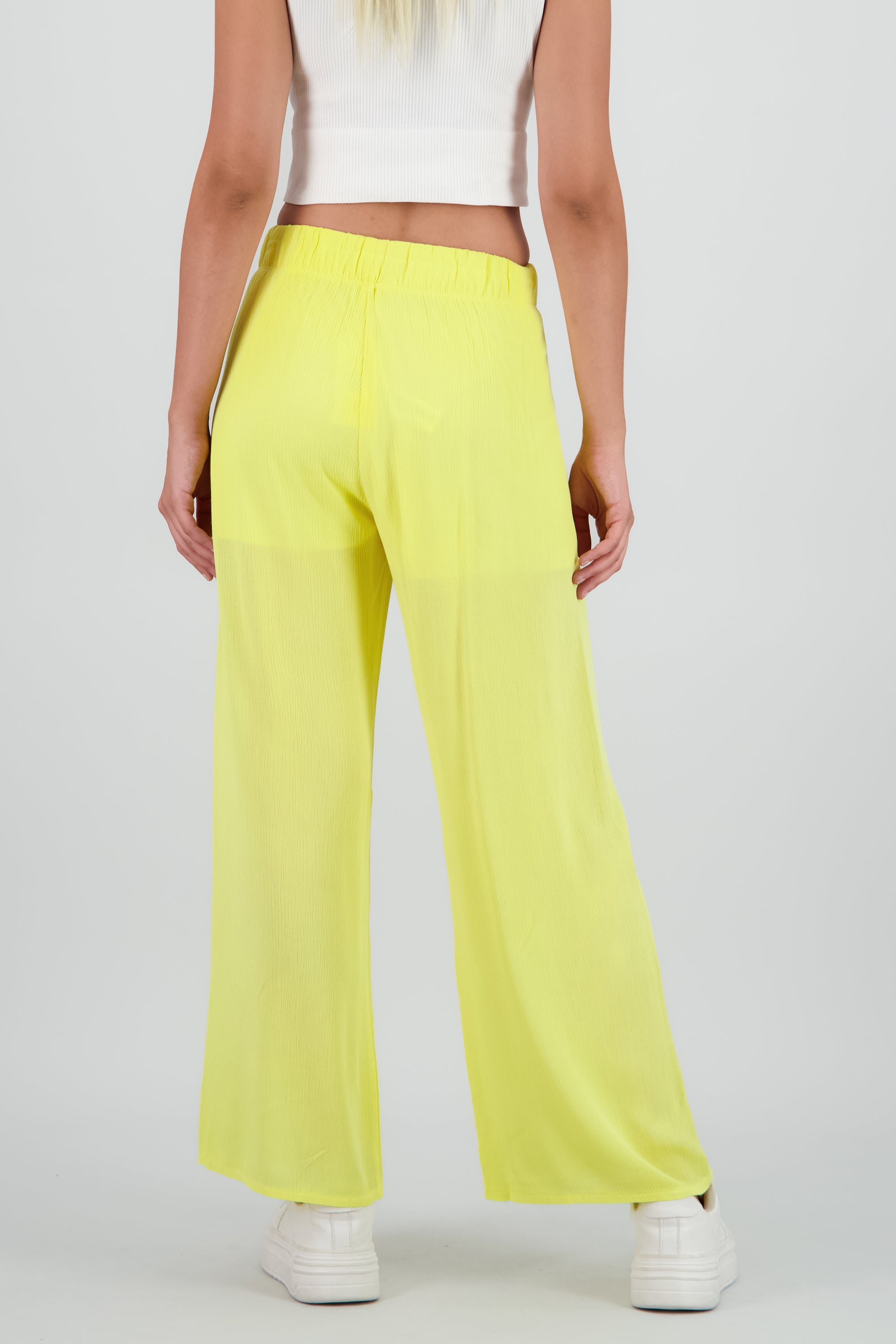 Pantalón Wide Leg Cintura Elástico AMARILLO PASTEL