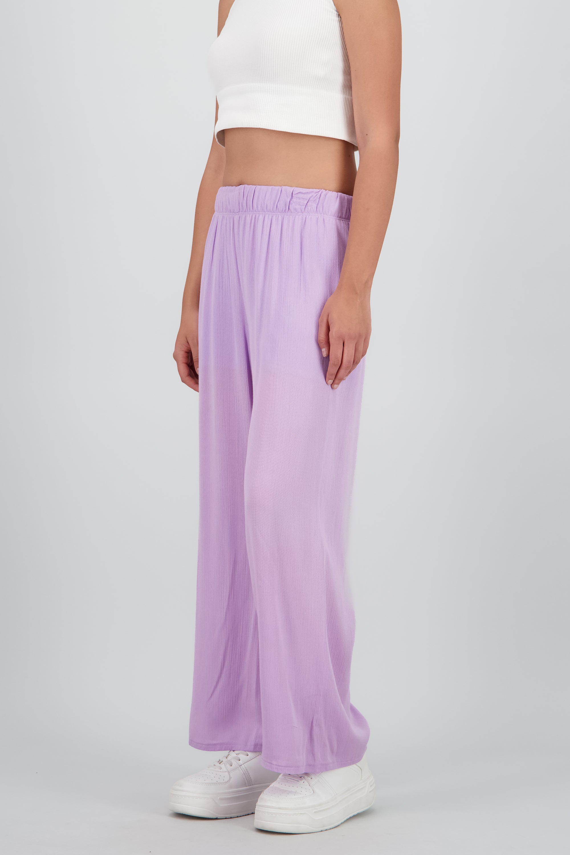 Pantalón Wide Leg Cintura Elástico LILA