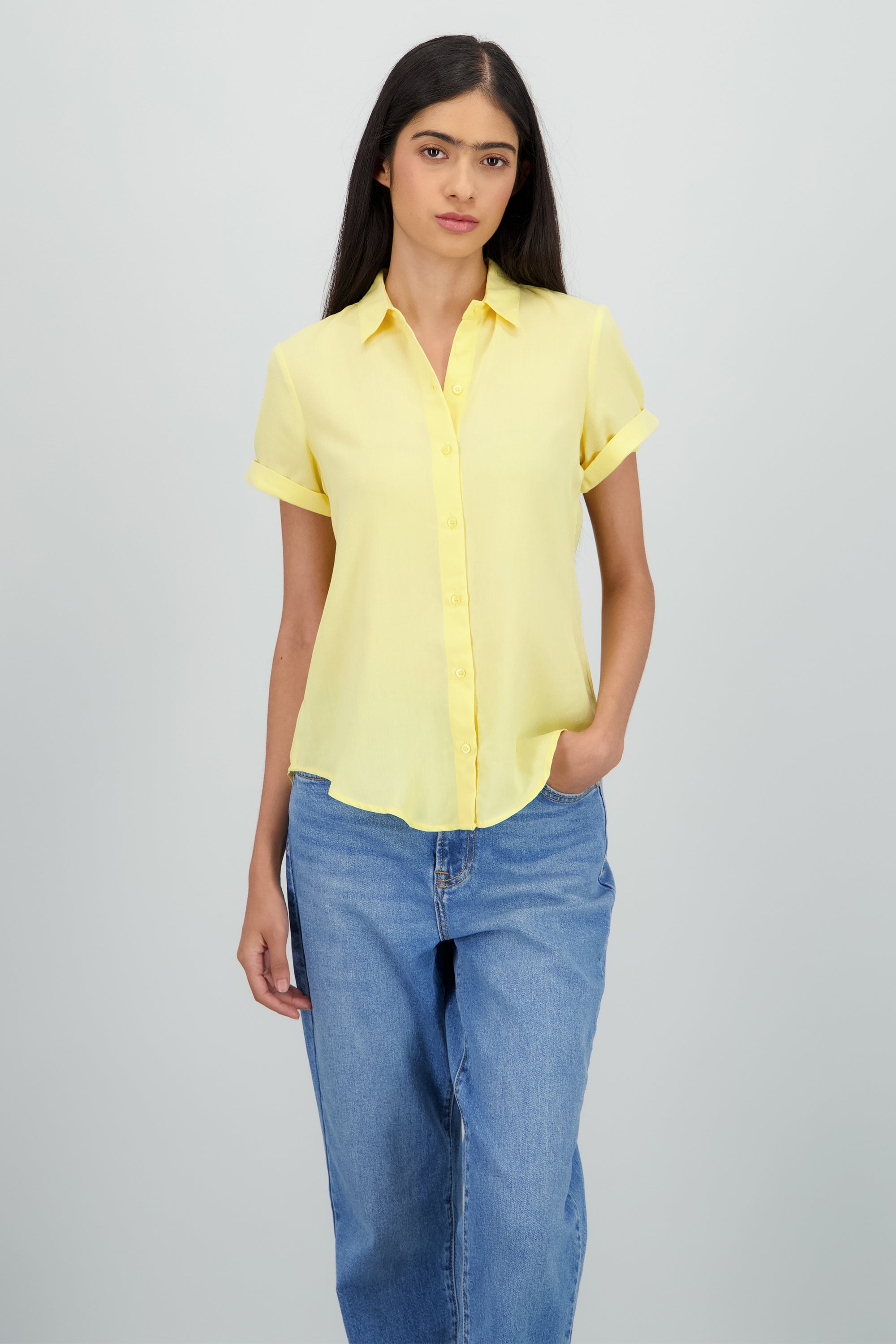 Camisa Manga Corta AMARILLO PASTEL
