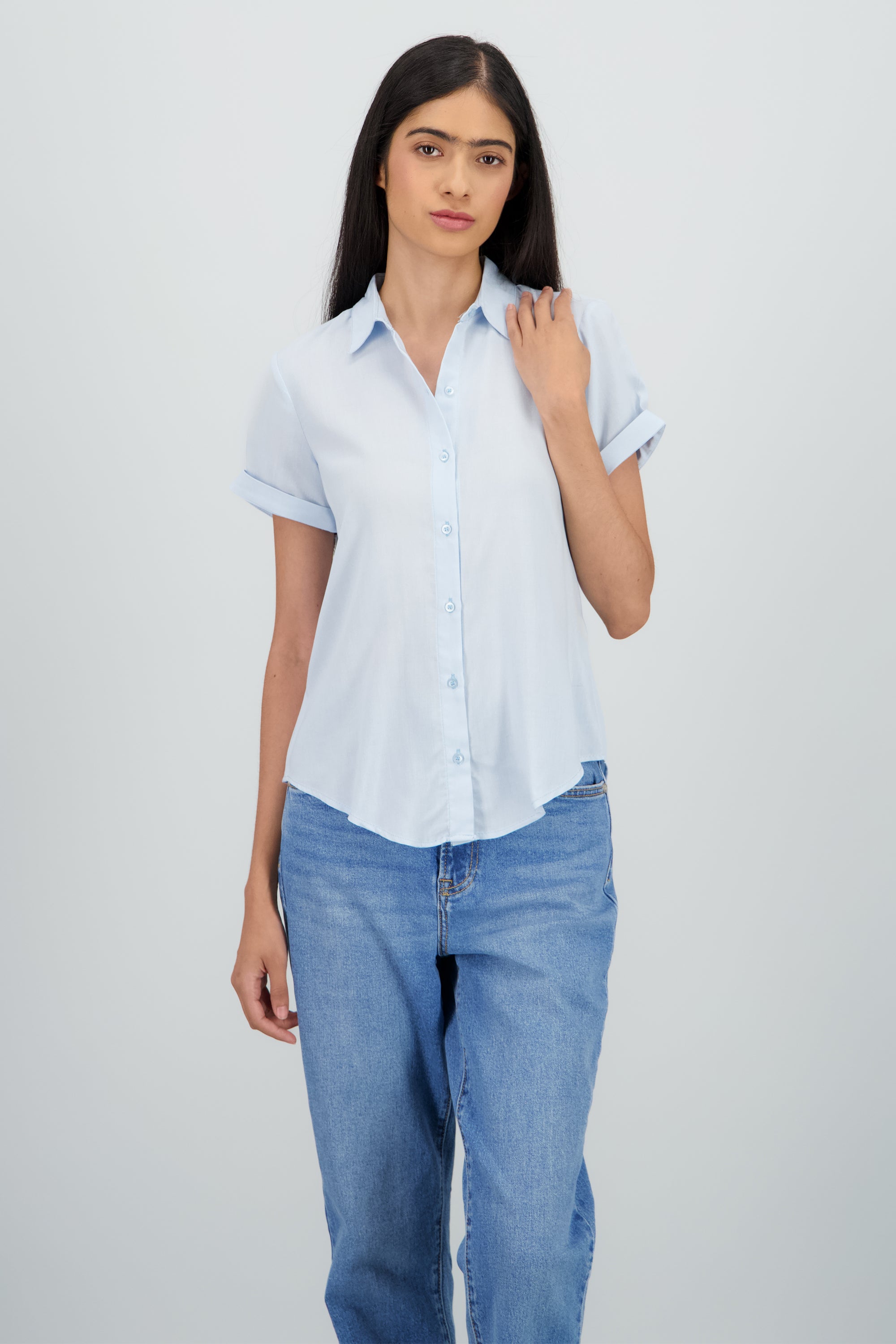 Camisa Manga Corta AZUL PASTEL