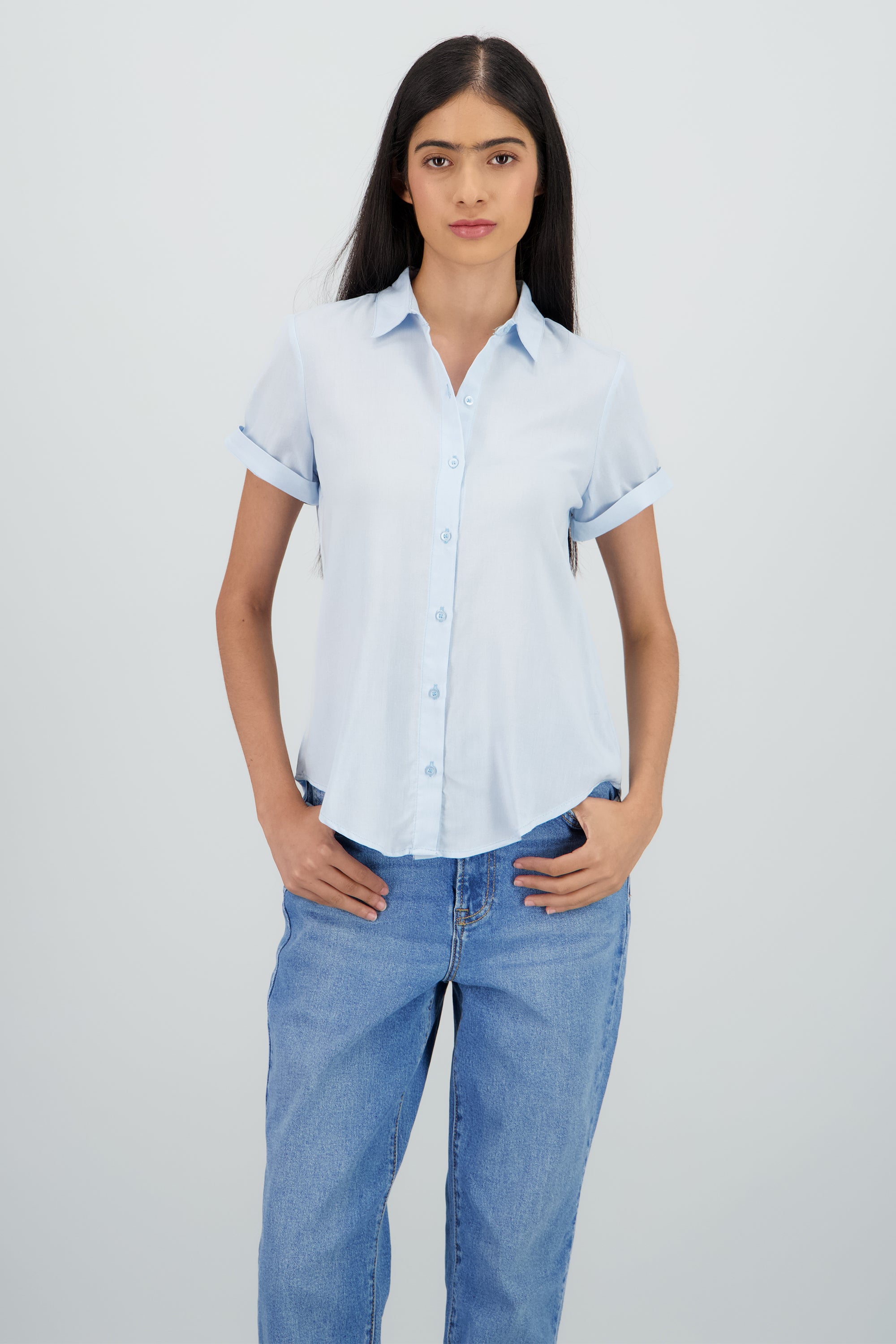 Camisa Manga Corta AZUL PASTEL